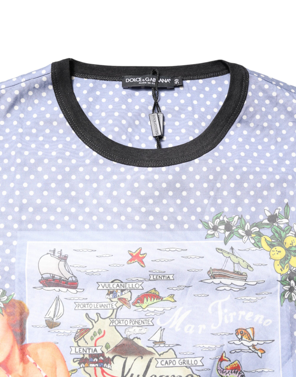 Dolce & Gabbana Light Blue Graphic Print Short Sleeve T-shirt
