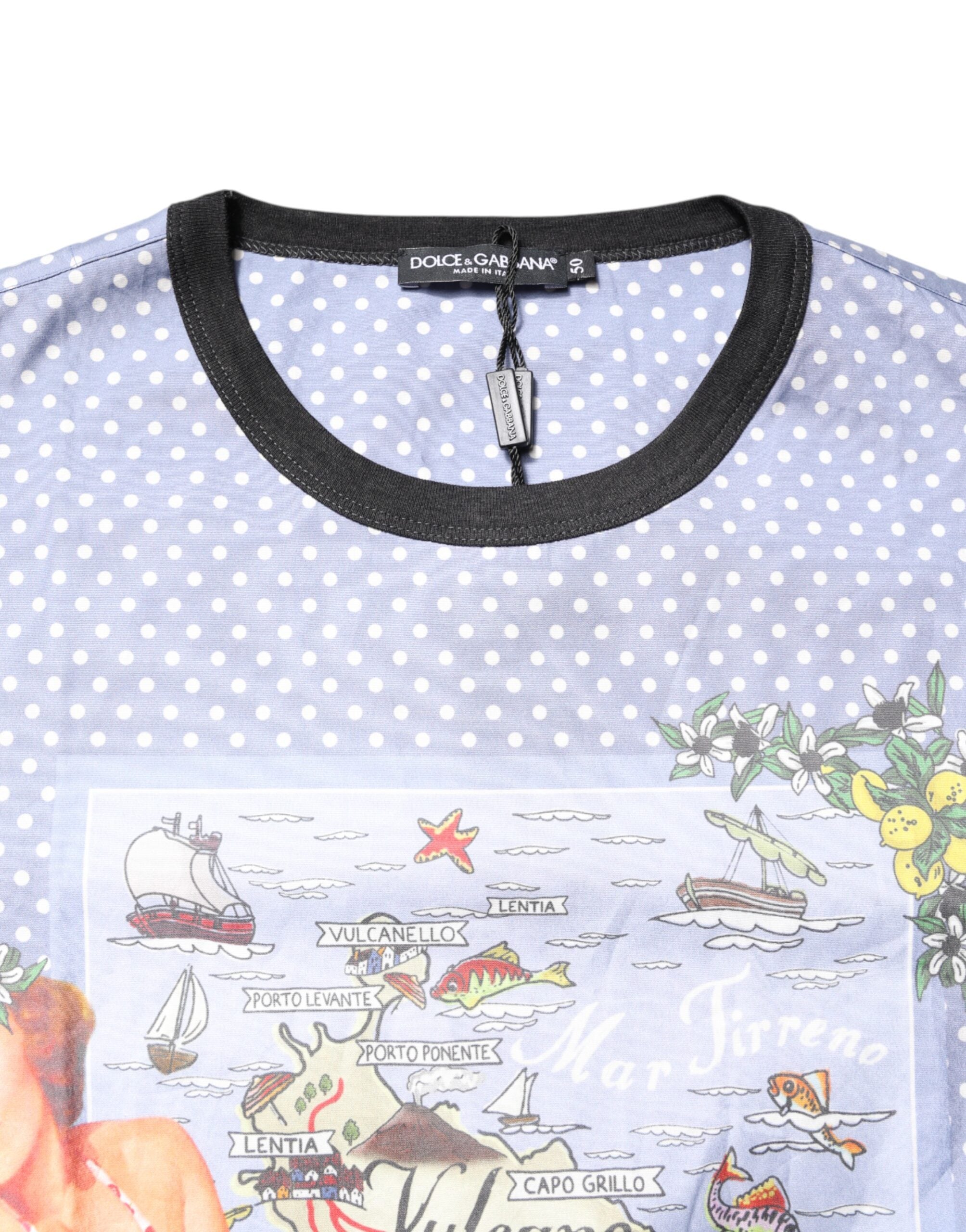 Dolce & Gabbana Light Blue Graphic Print Short Sleeve T-shirt