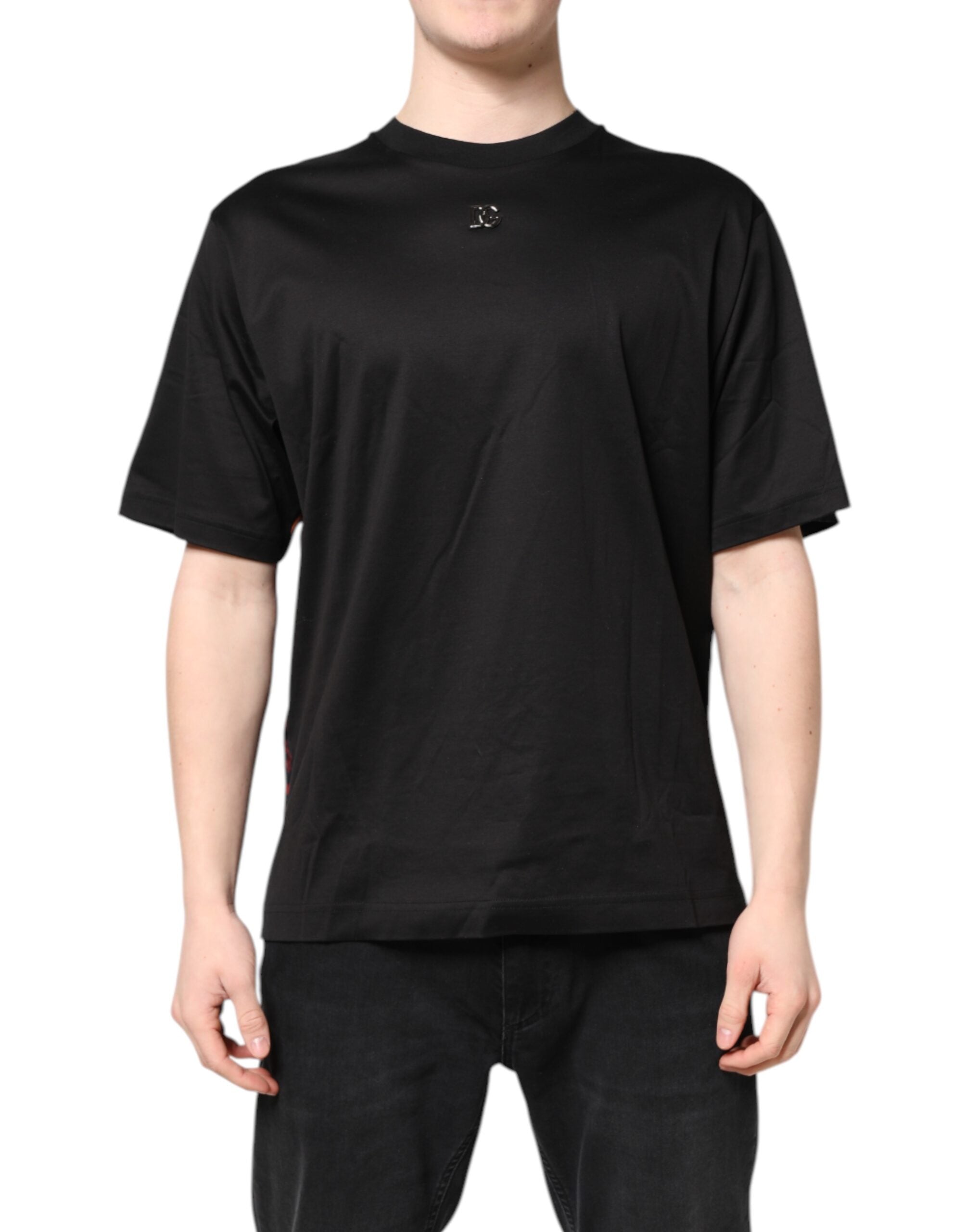 Dolce & Gabbana Black Graphic Print Back Short Sleeve T-shirt