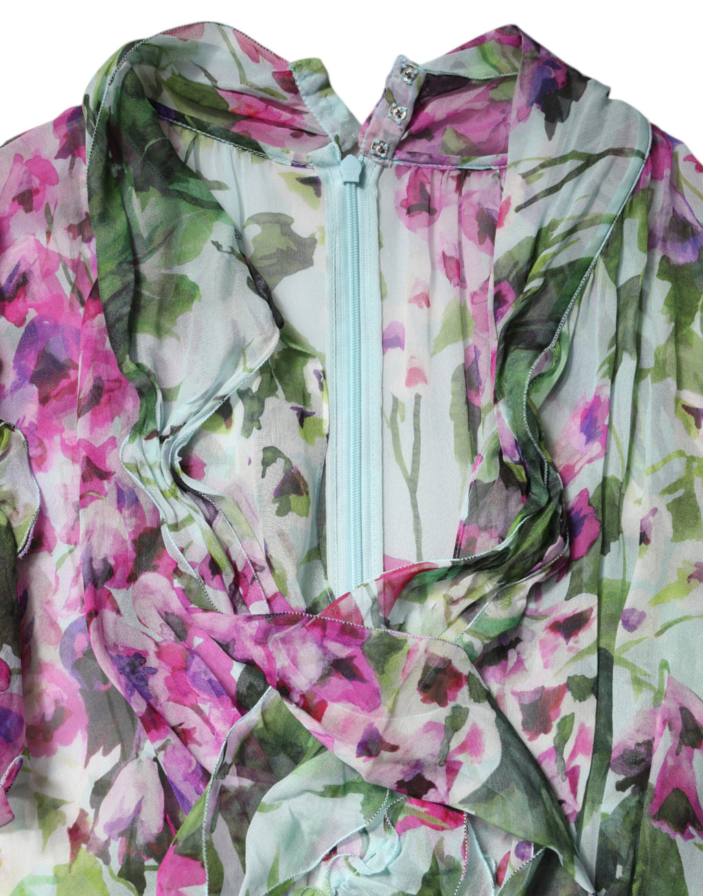 Dolce & Gabbana Multicolor Floral Silk Midi Layered Dress