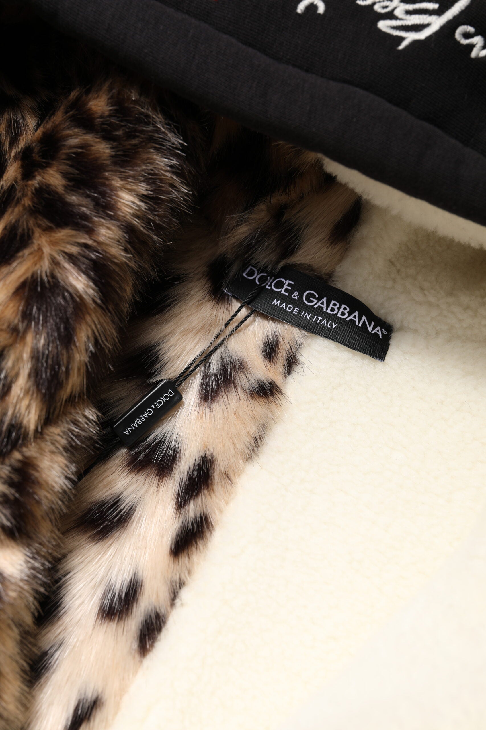 Dolce & Gabbana Black Embroidered Full Zip Hooded Jacket