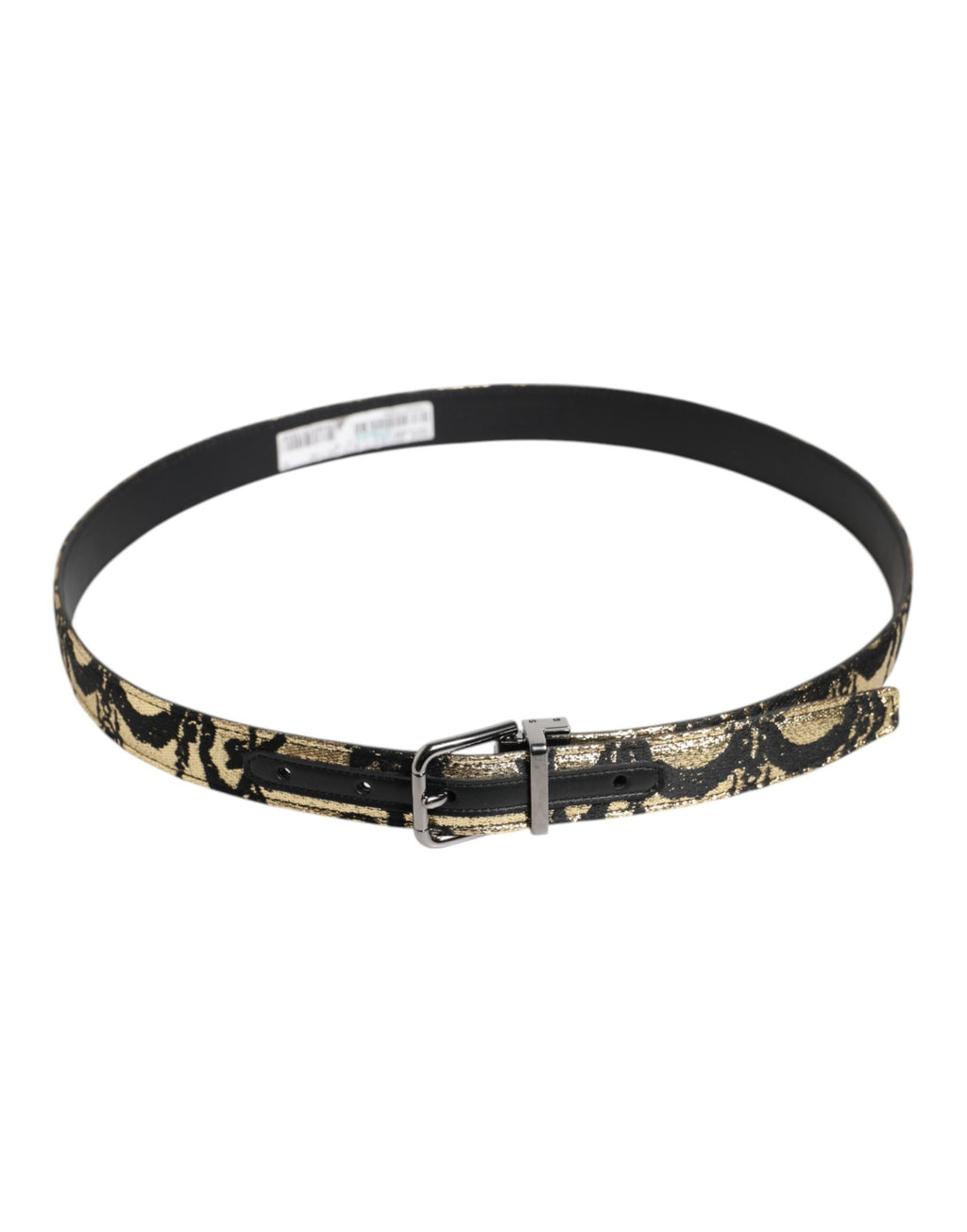 Dolce & Gabbana Multicolor Jacquard Leather Metal Buckle Belt