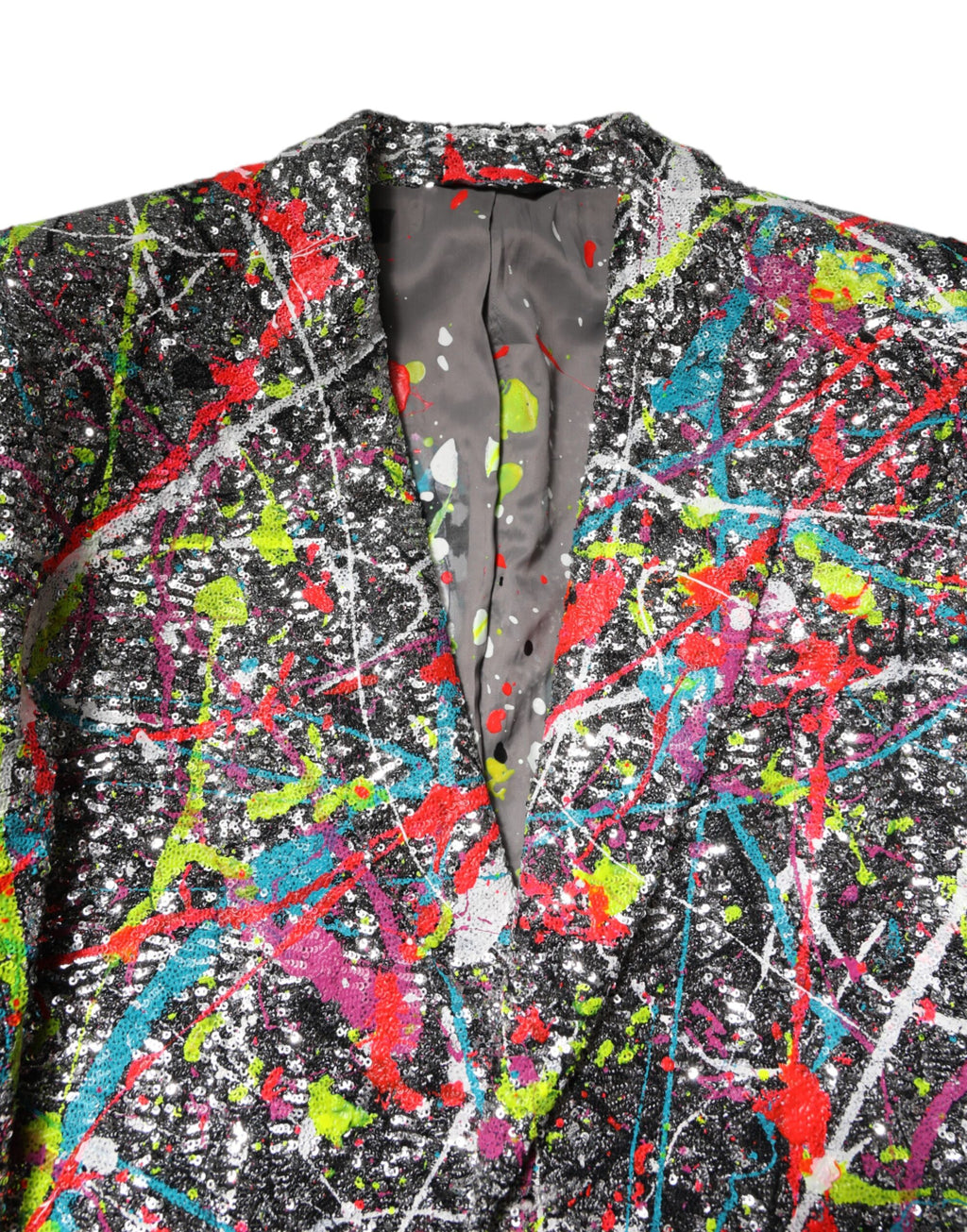 Dolce & Gabbana Multicolor Sequined SICILIA Coat Blazer
