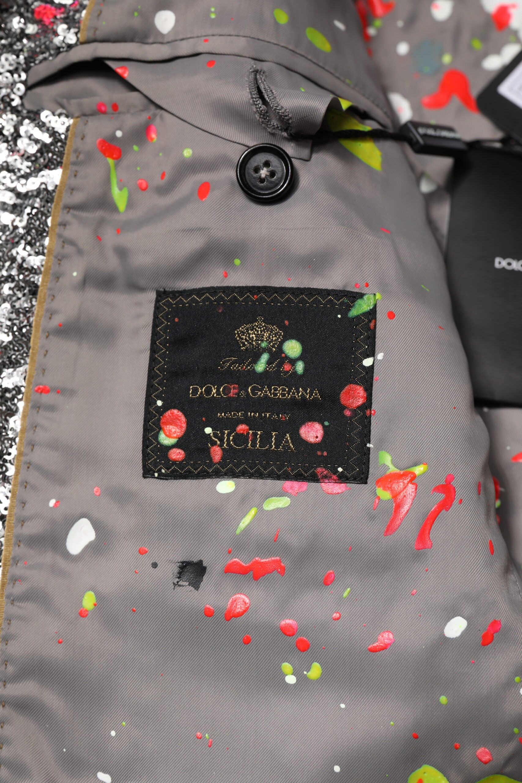 Dolce & Gabbana Multicolor Sequined SICILIA Coat Blazer