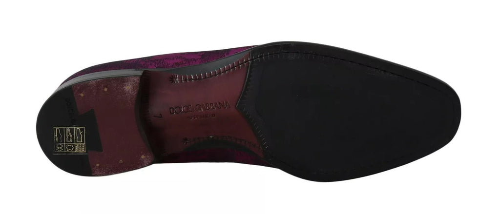 Dolce & Gabbana Elegant Silk-Wool Blend Loafers in Purple