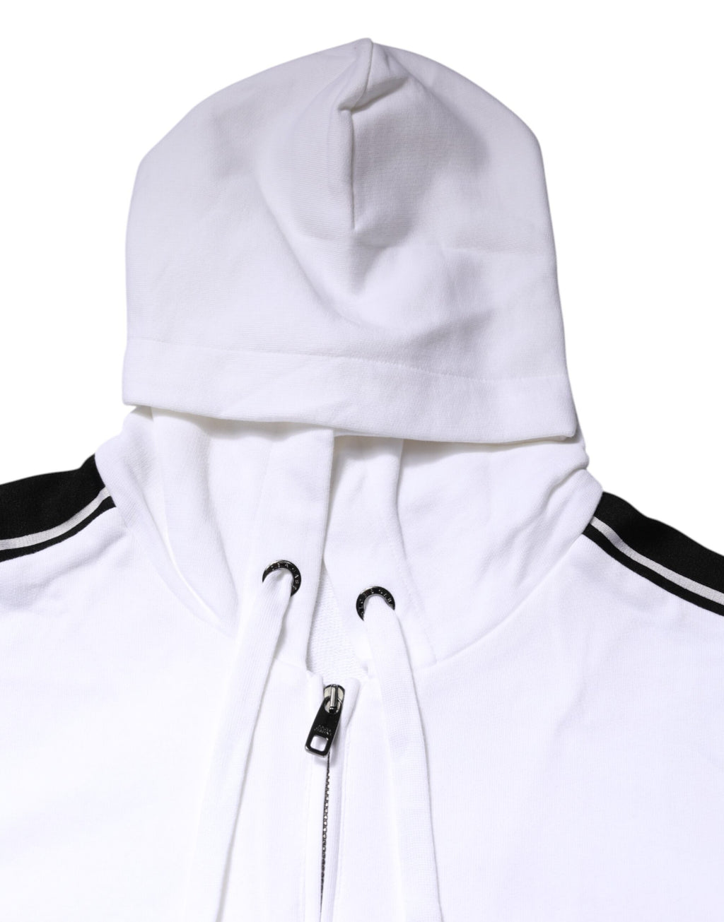 Dolce & Gabbana White Cotton Logo Hooded Sweatshirt Sweater