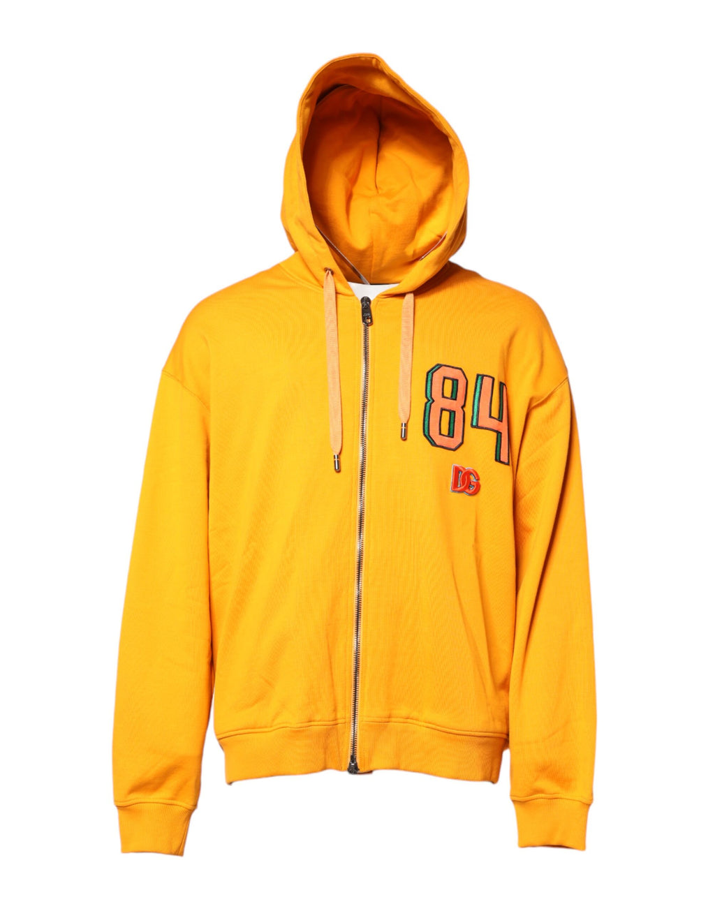 Dolce & Gabbana Yellow Full Zip Hooded Sweatshirt Sweater
