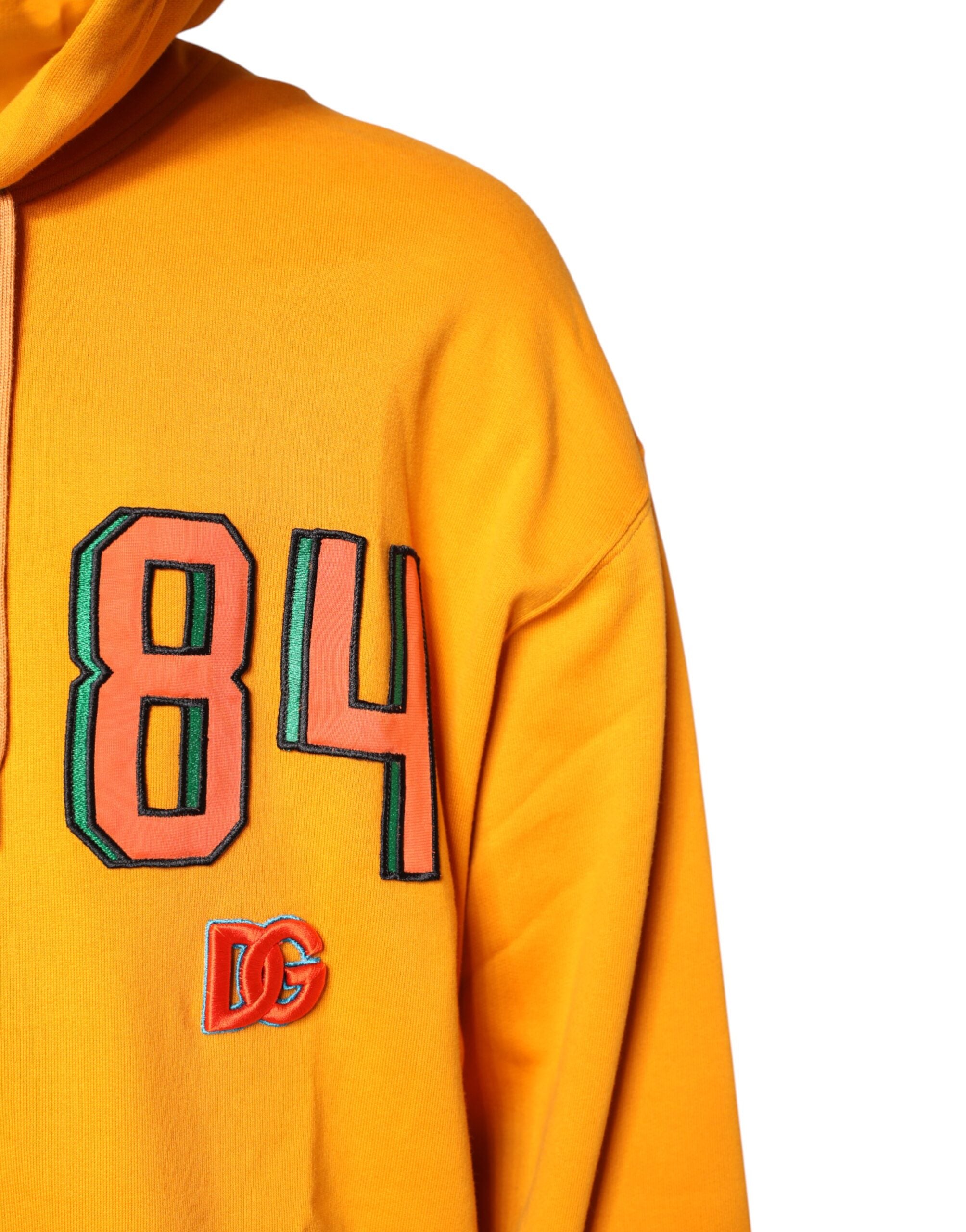 Dolce & Gabbana Yellow Full Zip Hooded Sweatshirt Sweater