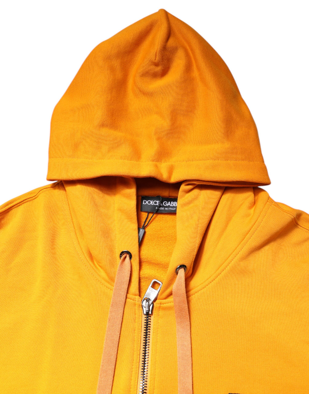 Dolce & Gabbana Yellow Full Zip Hooded Sweatshirt Sweater