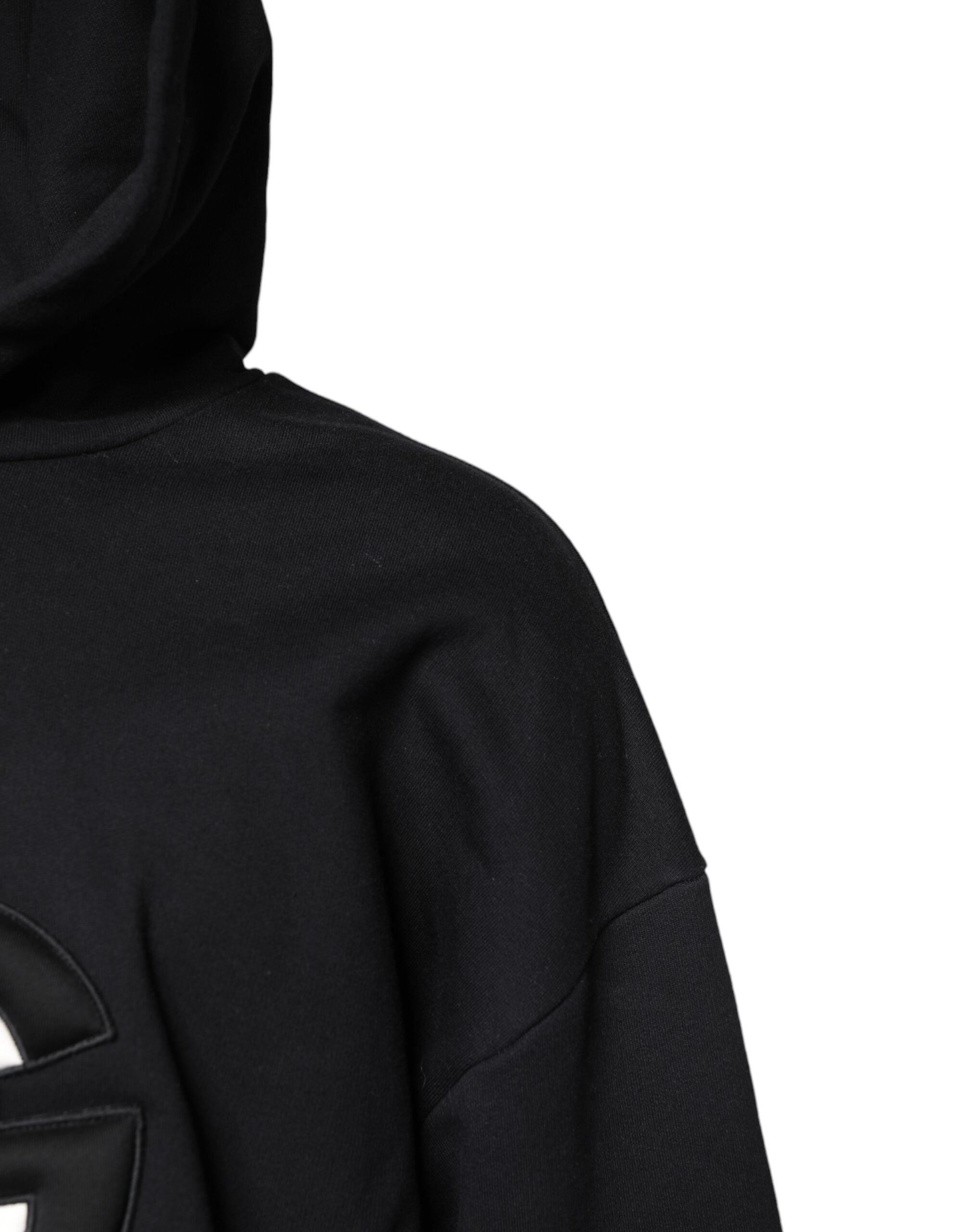 Dolce & Gabbana Black Embroidery Hooded Sweatshirt Sweater