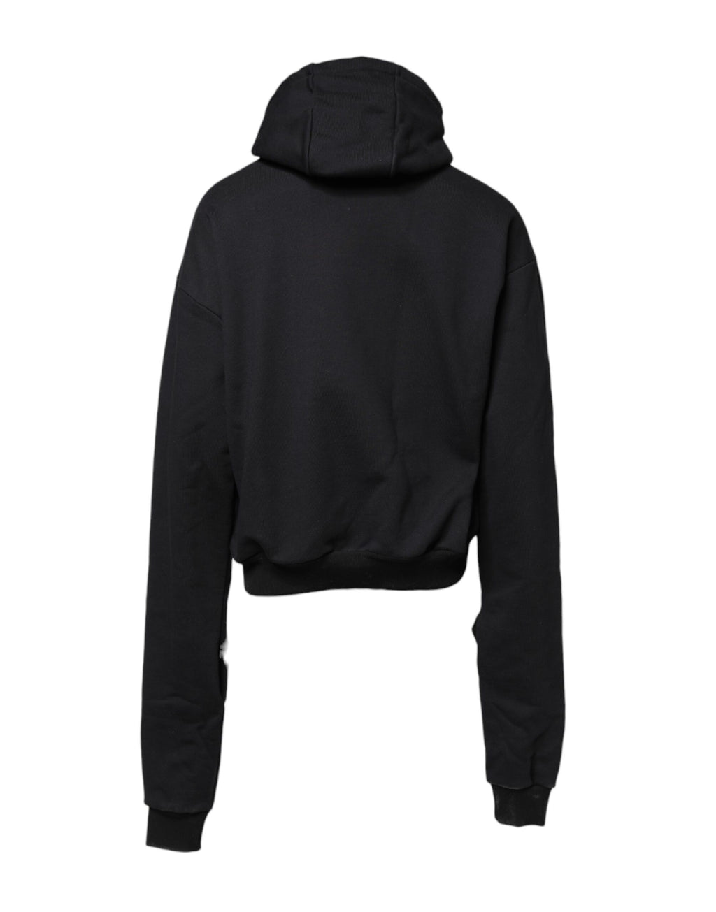 Dolce & Gabbana Black Embroidery Hooded Sweatshirt Sweater