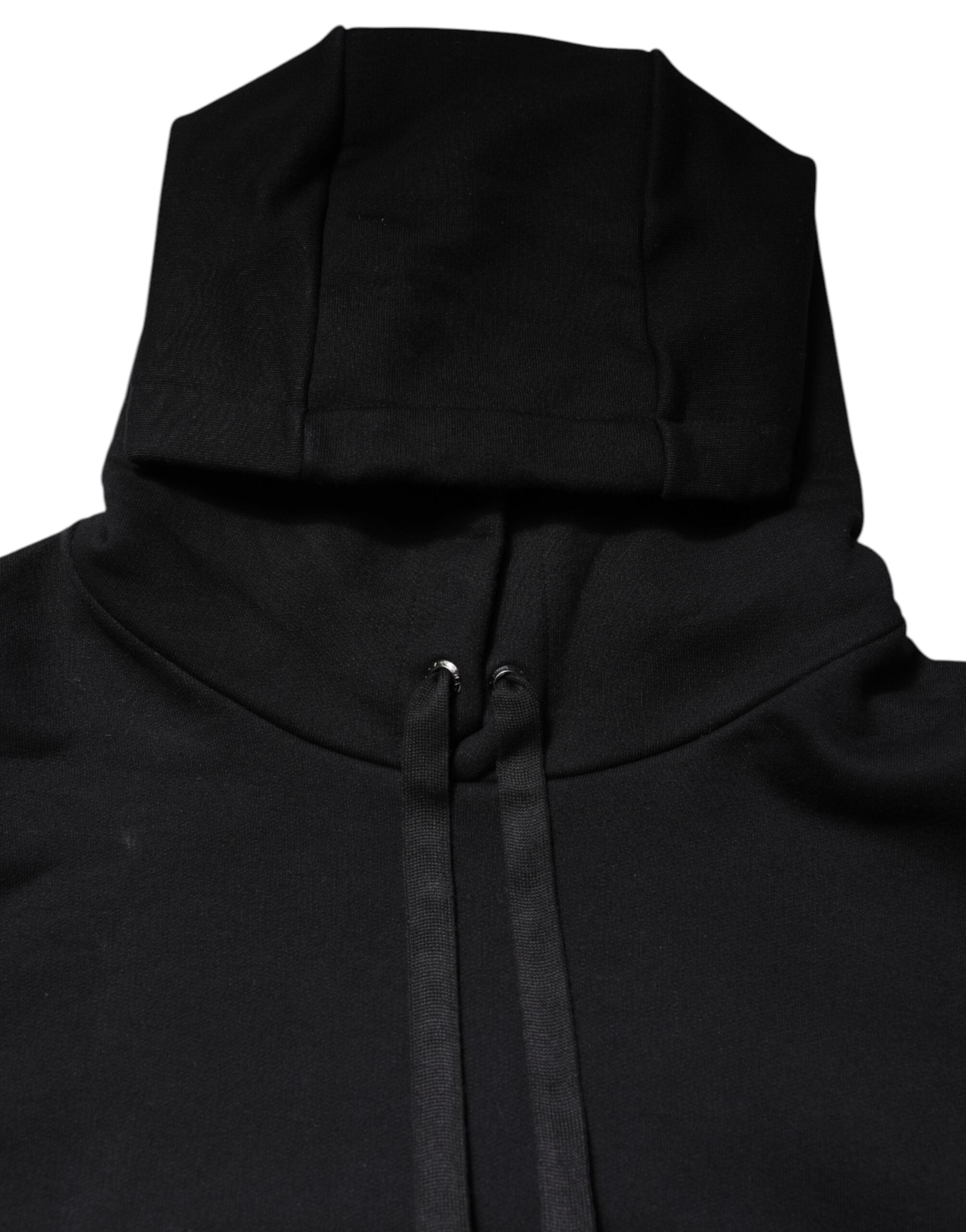 Dolce & Gabbana Black Embroidery Hooded Sweatshirt Sweater