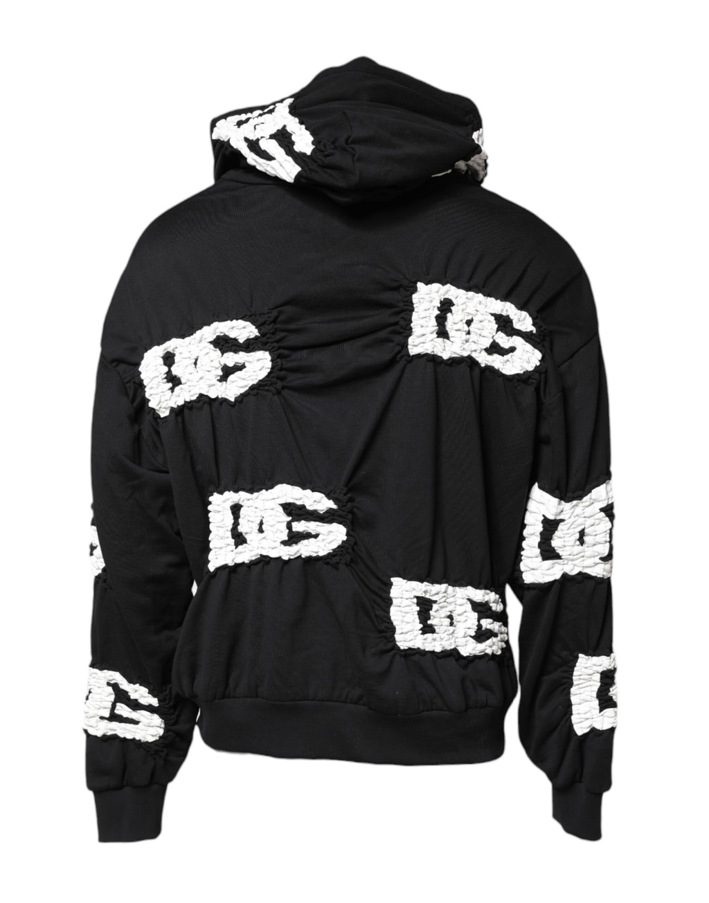 Dolce & Gabbana Black Logo Print Hooded Sweatshirt Sweater