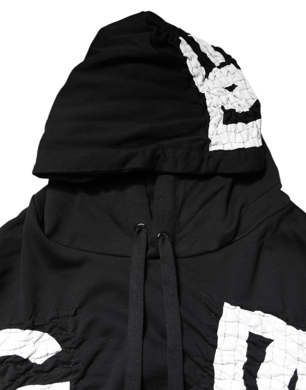 Dolce & Gabbana Black Logo Print Hooded Sweatshirt Sweater