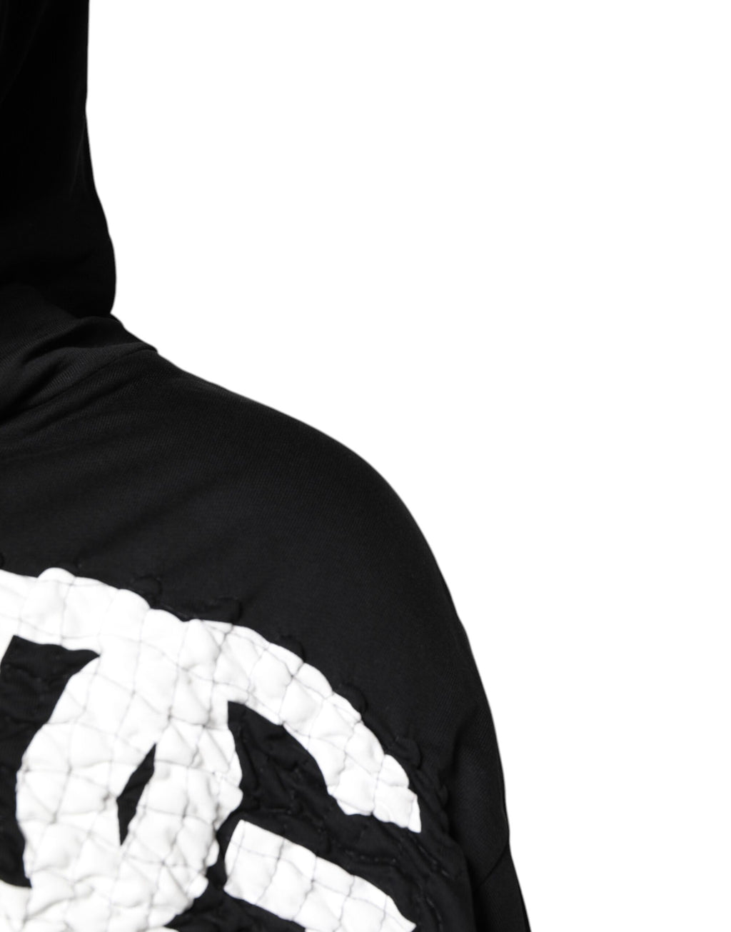 Dolce & Gabbana Black Logo Print Hooded Sweatshirt Sweater