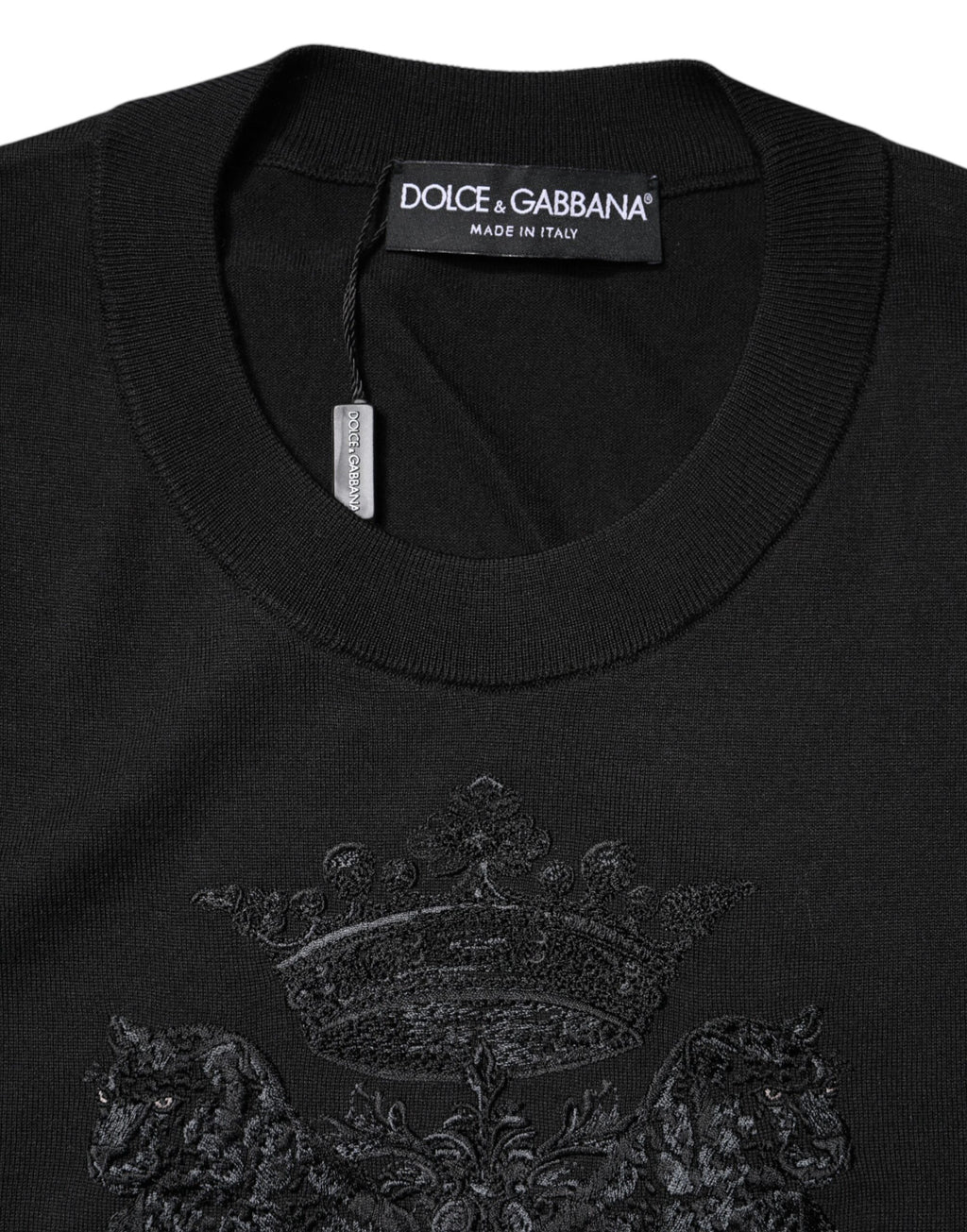 Dolce & Gabbana Black DG Crown Embroidery Pullover Sweater