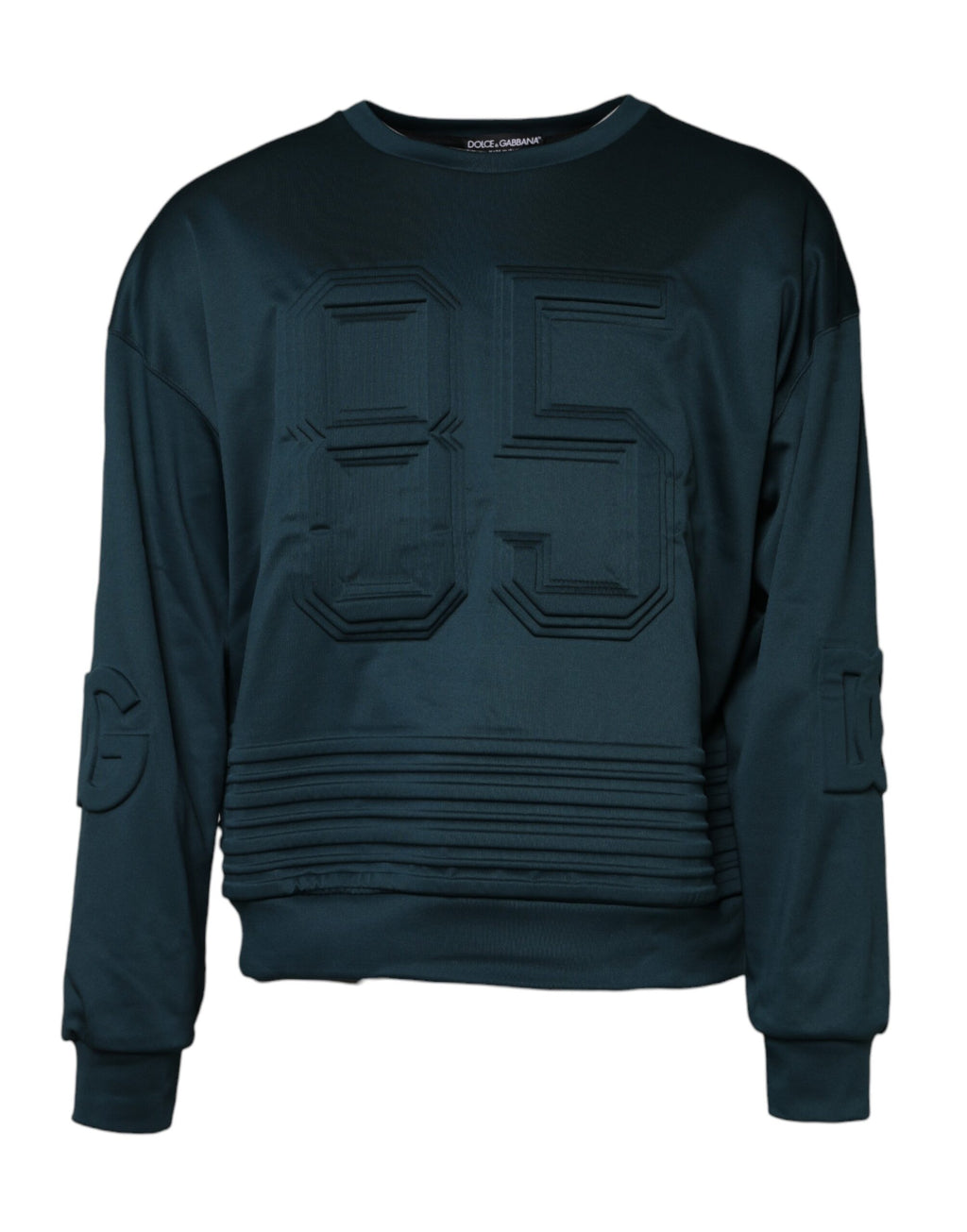 Dolce & Gabbana Dark Green Embossed Logo Pullover Sweater