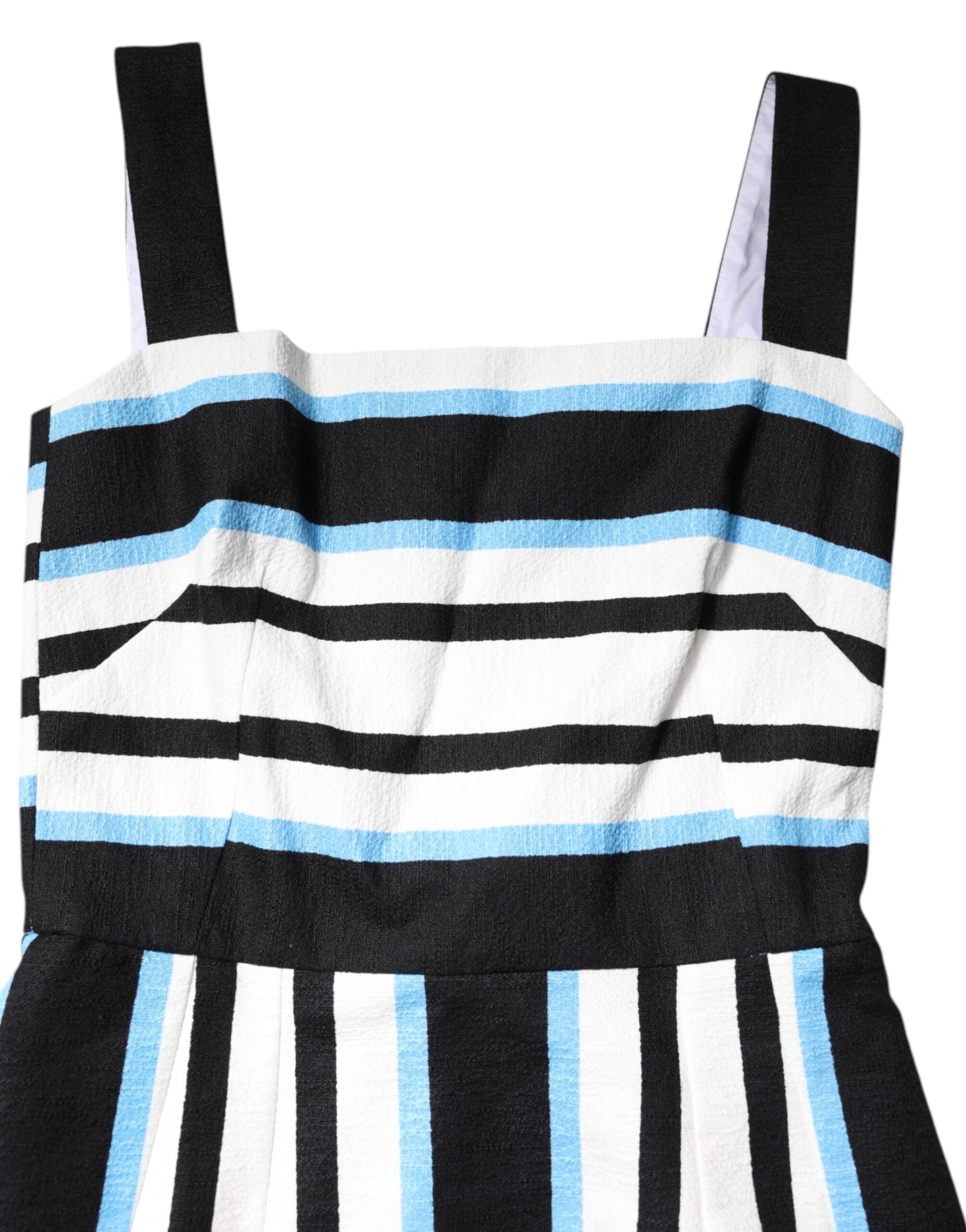 Dolce & Gabbana Multicolor Stripe Cashmere Sleeveless Dress