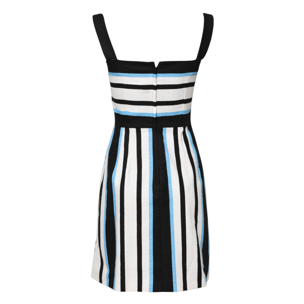 Dolce & Gabbana Multicolor Stripe Cashmere Sleeveless Dress