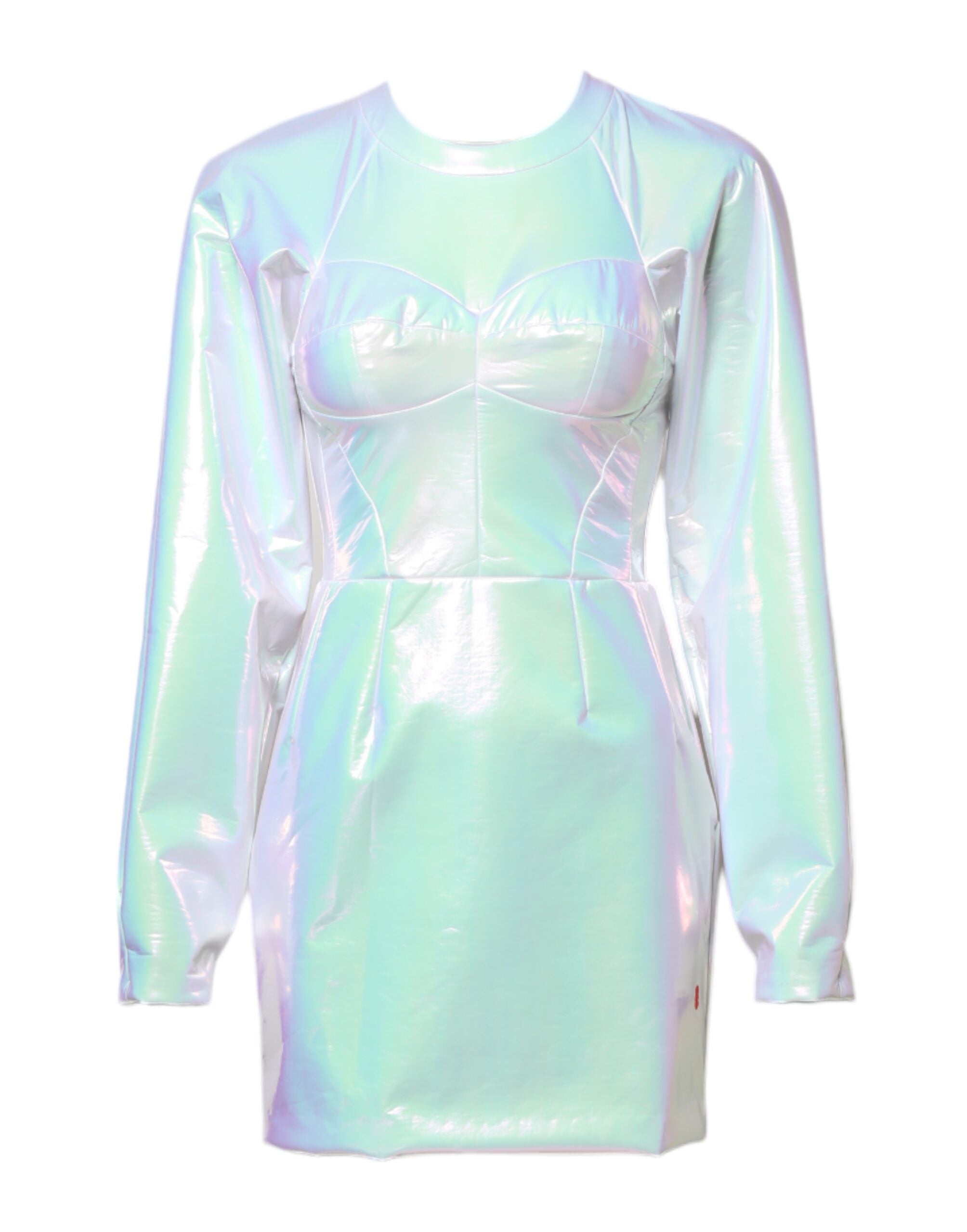 Dolce & Gabbana White Long Sleeves Bodycon Sheath Mini Dress