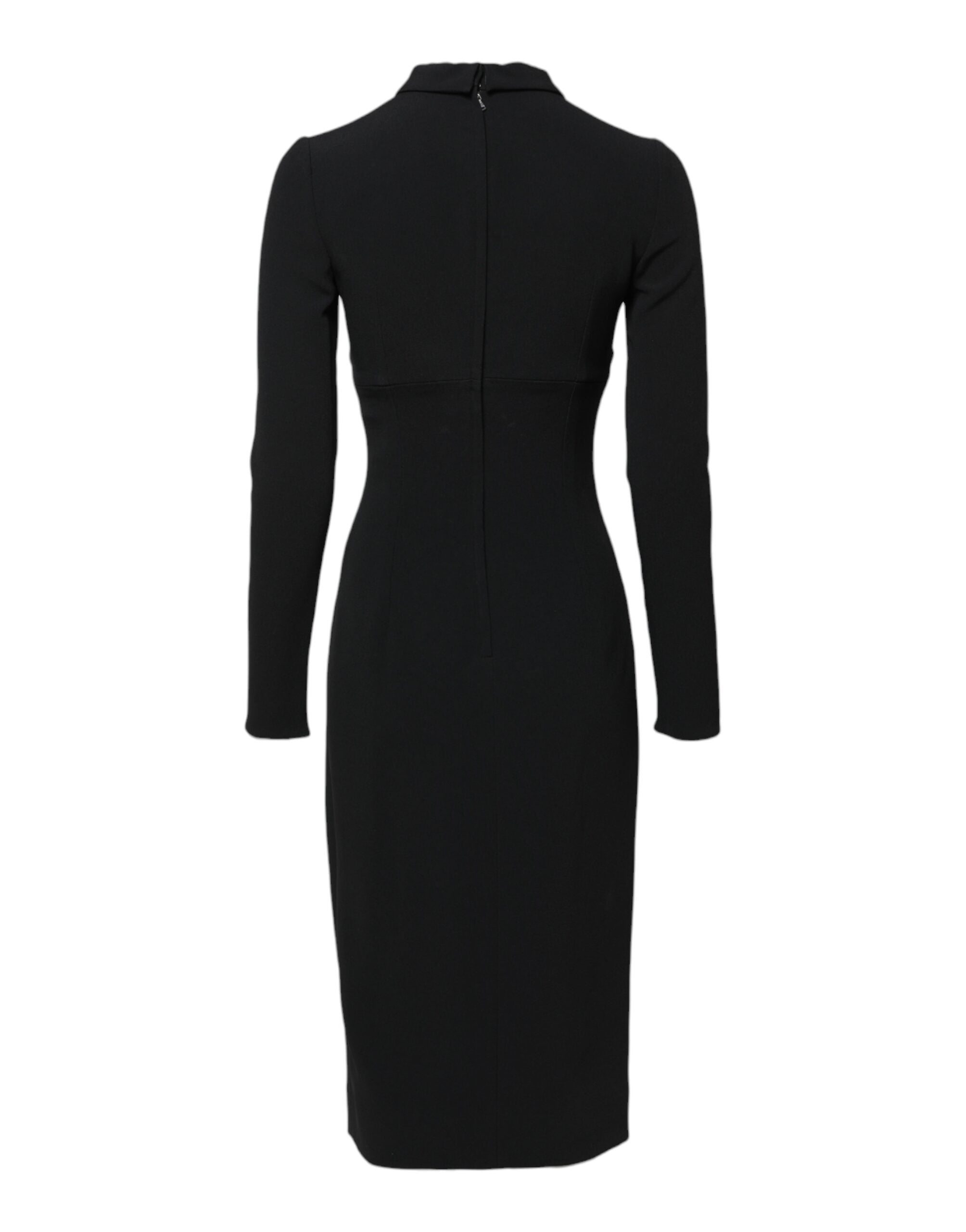 Dolce & Gabbana Black Long Sleeves Bodycon Sheath Midi Dress