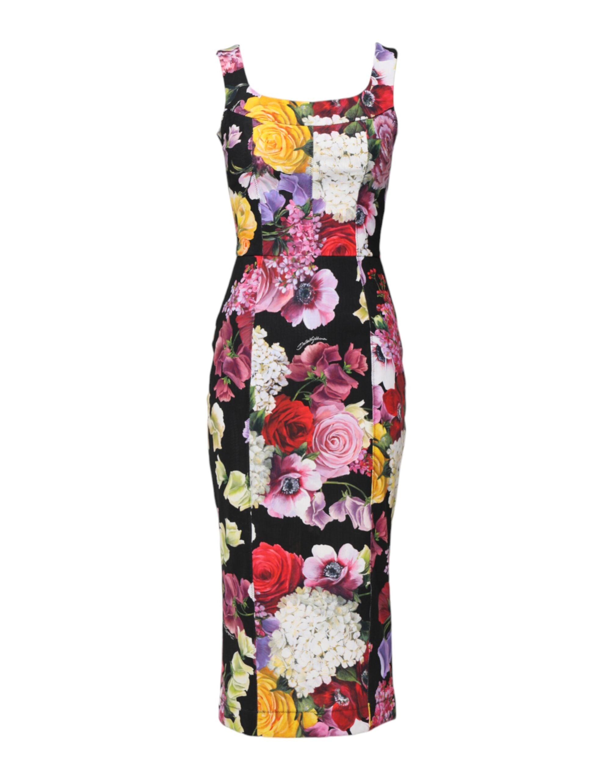Dolce & Gabbana Multicolor Ortensia Patchwork Sheath Dress