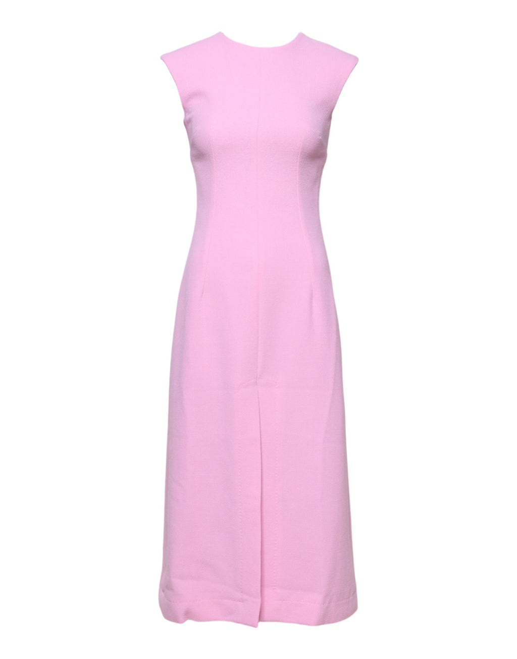 Dolce & Gabbana Pink Wool Sleeveless Sheath Midi Dress