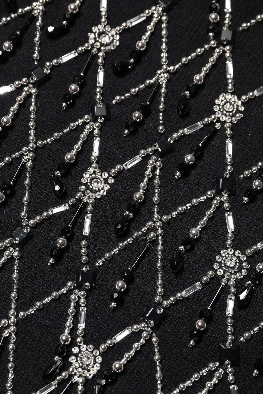 Dolce & Gabbana Black Cashmere Embellished Long Sleeves Top