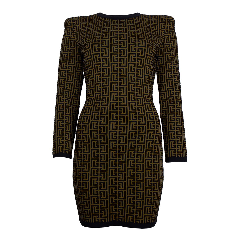 Balmain Brown Wool Dress