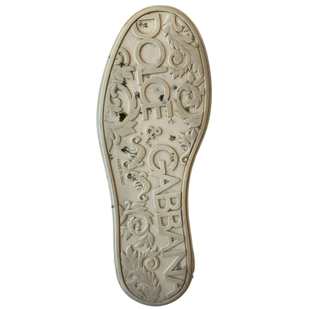 Dolce & Gabbana Gold Portofino Calf Leather Low Top Sneakers Shoes