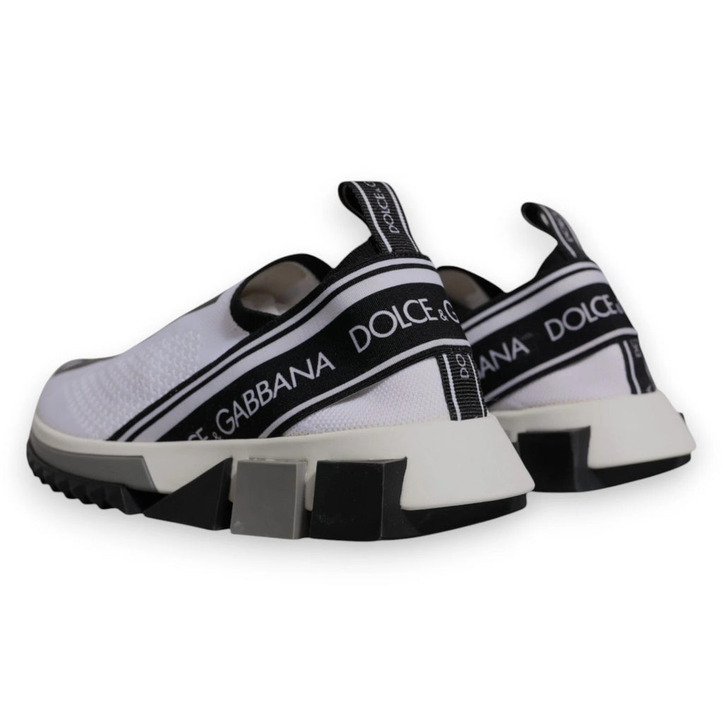 Dolce & Gabbana White Black Slip On Sorrento Sneakers Shoes