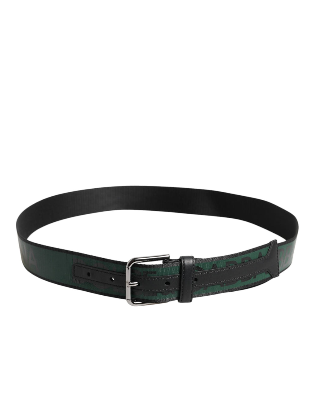 Dolce & Gabbana Green Black Polyester DG Logo Buckle Belt