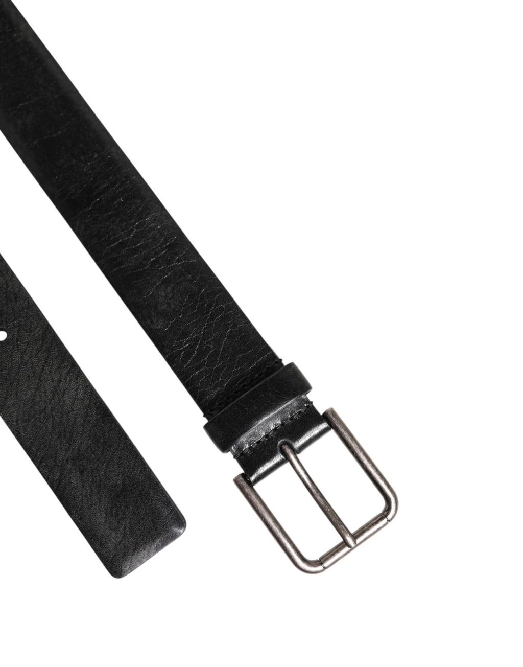Dolce & Gabbana Black Classic Leather Metal Buckle Belt