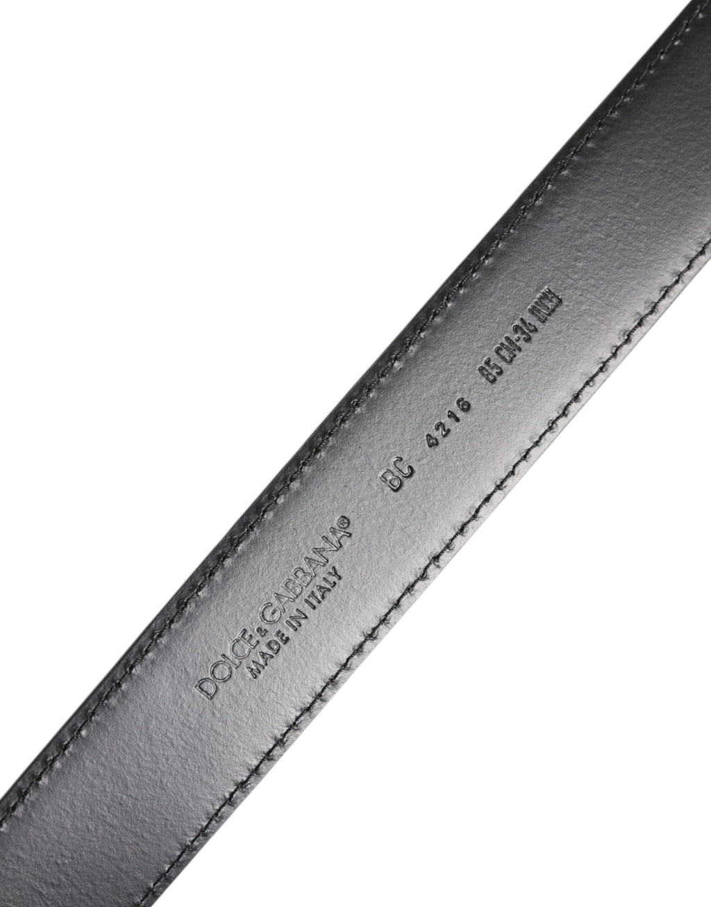 Dolce & Gabbana Black Classic Calf Leather Silver Buckle Belt