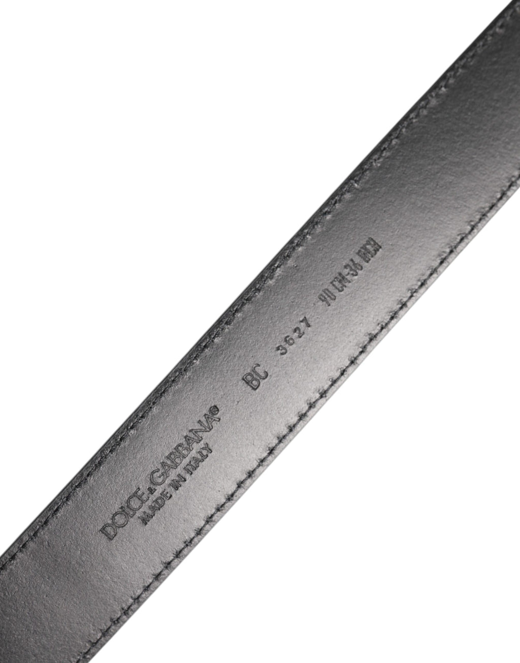 Dolce & Gabbana Black Calf Leather Silver Metal Buckle Belt