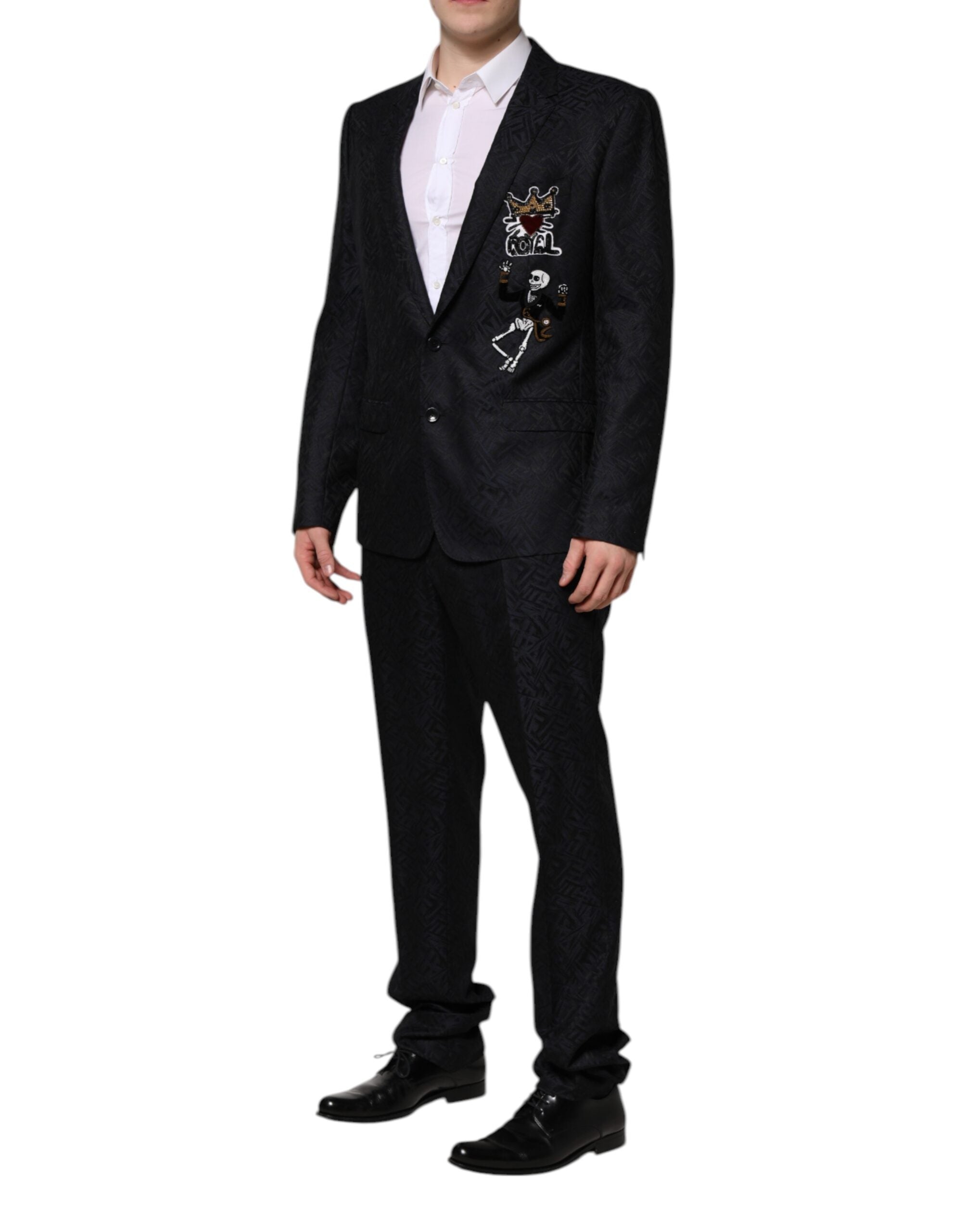 Dolce & Gabbana Black MARTINI King Skeleton 2 Piece Suit
