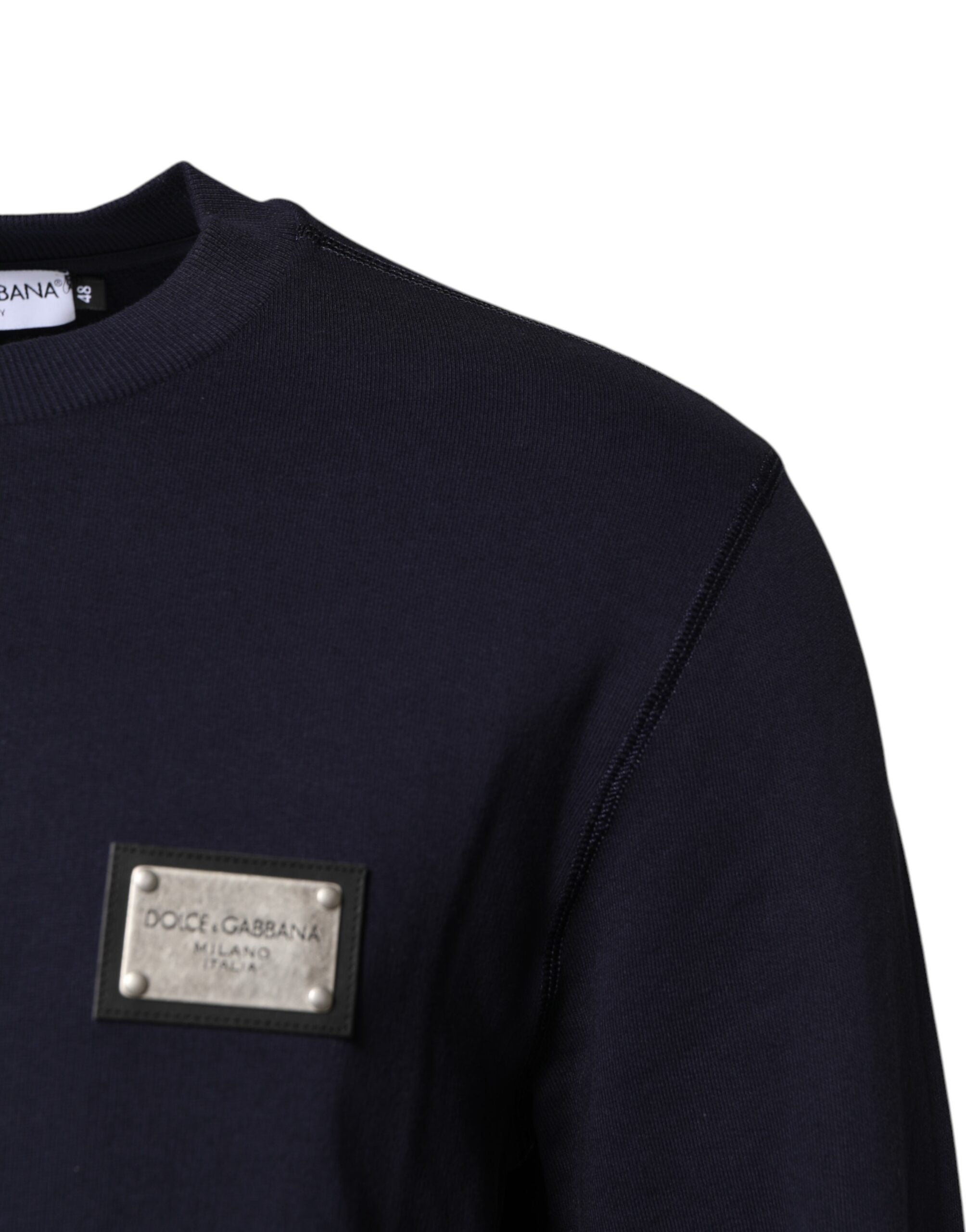 Dolce & Gabbana Dark Blue Logo Crew Neck Pullover Sweater