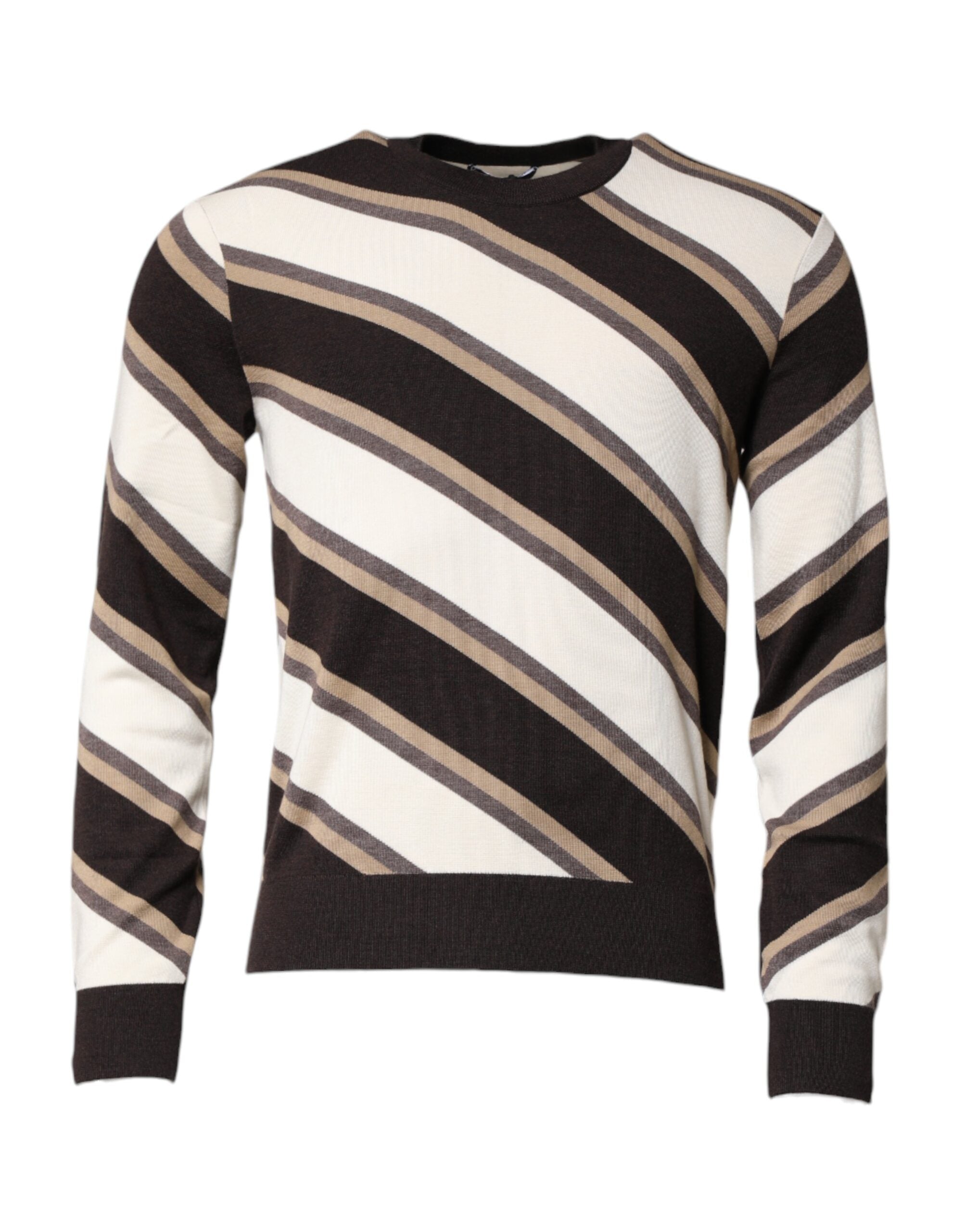Dolce & Gabbana Multicolor Stripes Crew Neck Pullover Sweater