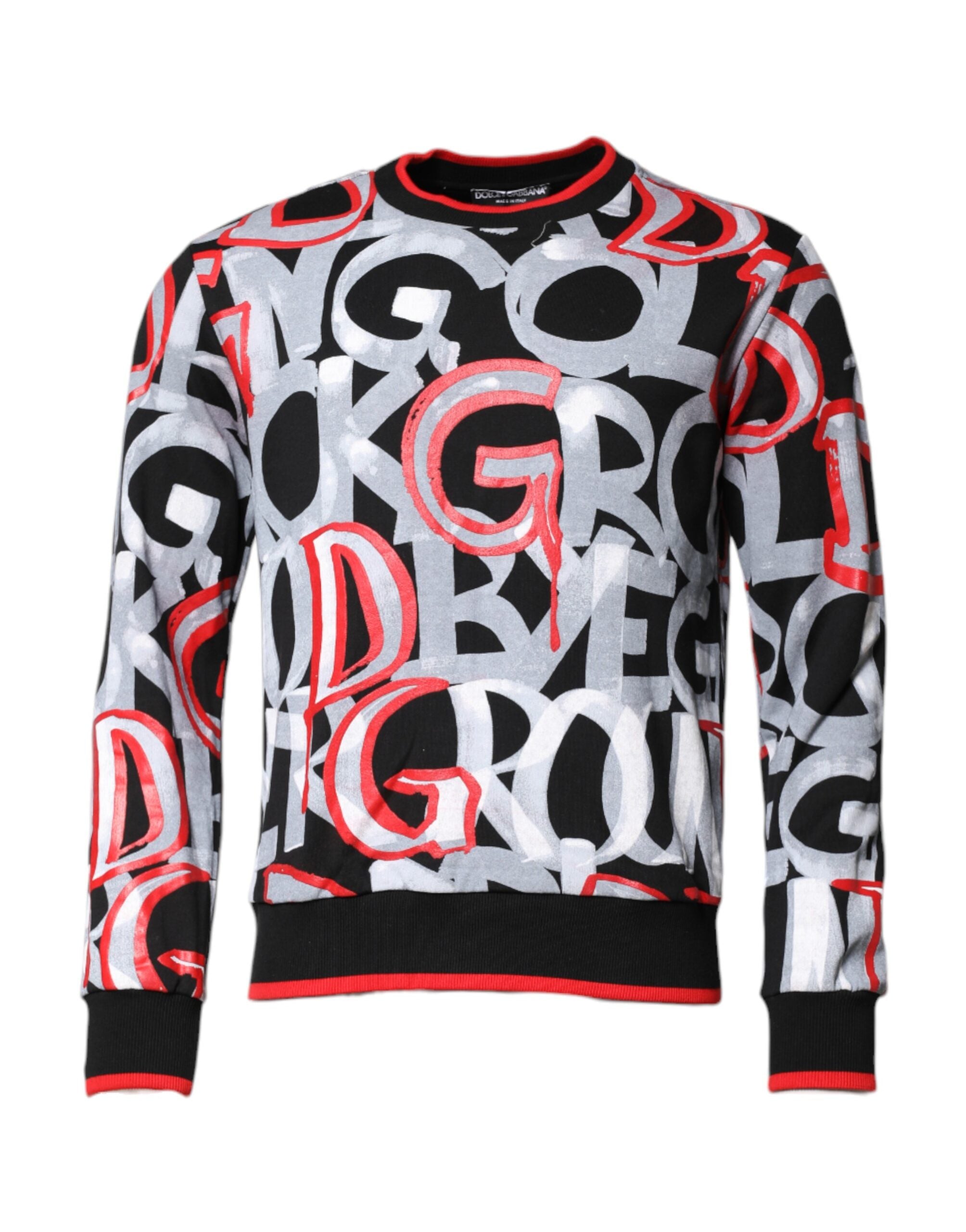 Dolce & Gabbana Multicolor Logo Monogram Crew Neck Sweater
