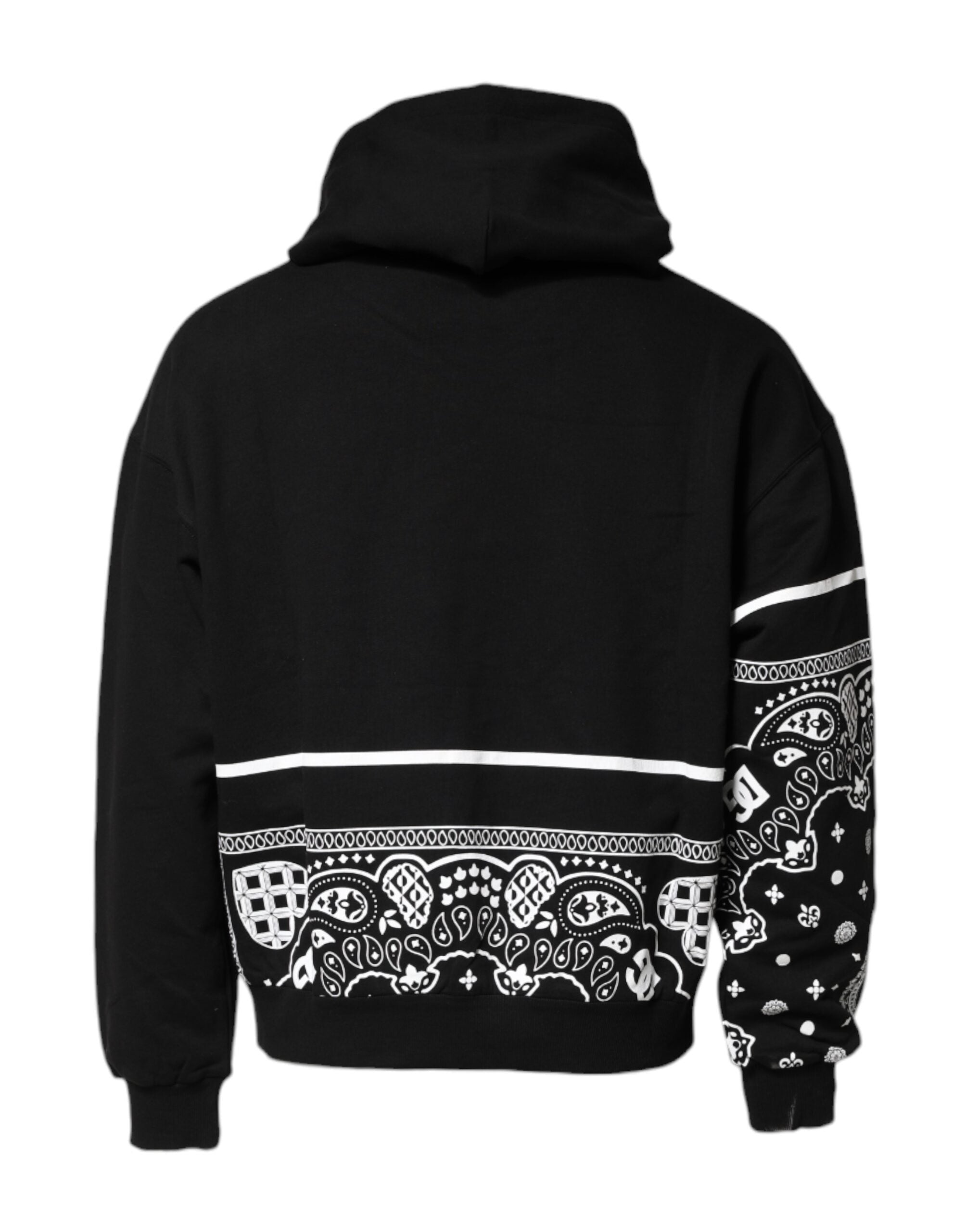 Dolce & Gabbana Black Bandana Hooded Sweatshirt Sweater