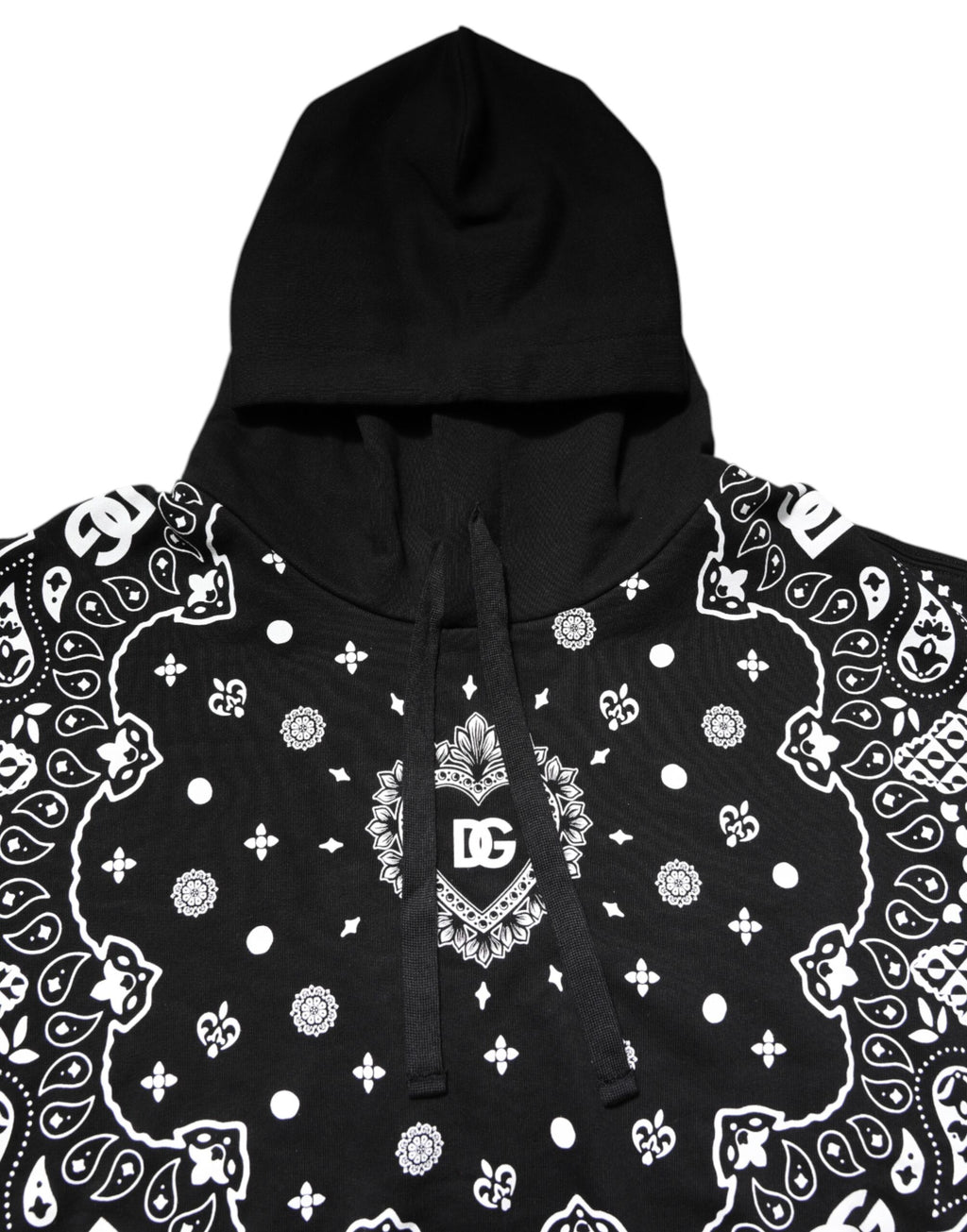 Dolce & Gabbana Black Bandana Hooded Sweatshirt Sweater