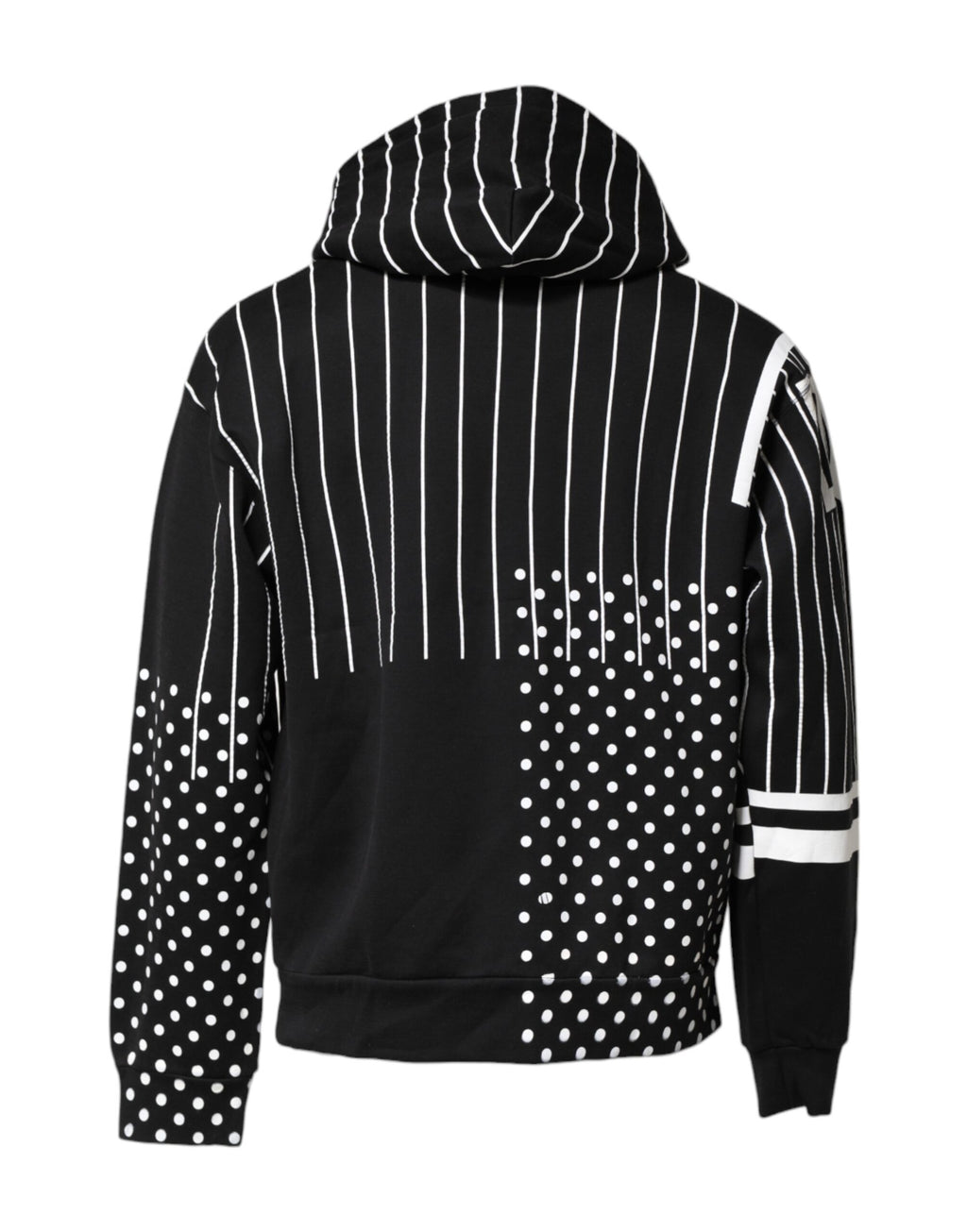 Dolce & Gabbana Black White Stripe Hooded Sweatshirt Sweater