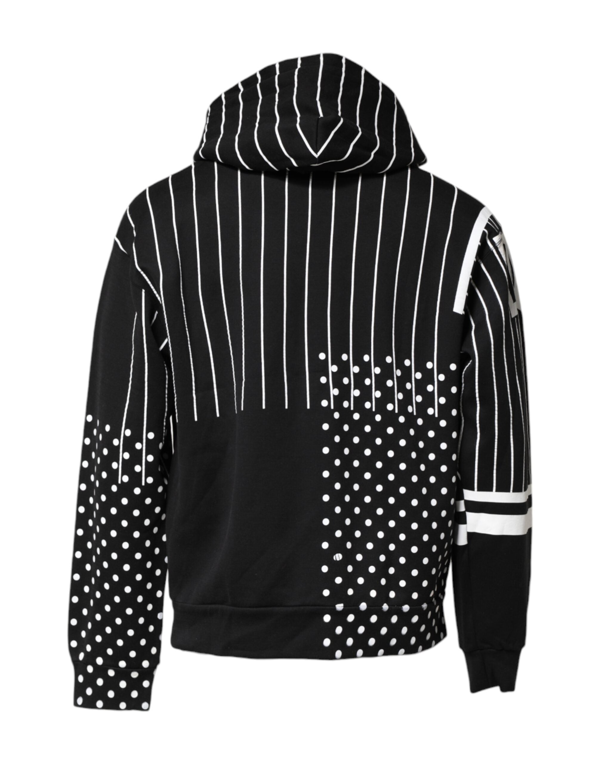 Dolce & Gabbana Black White Stripe Hooded Sweatshirt Sweater