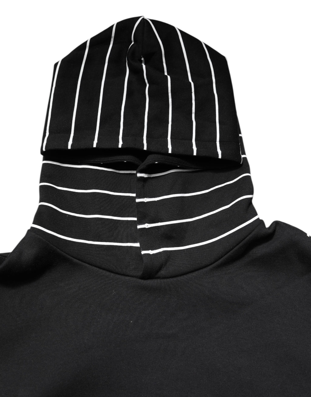 Dolce & Gabbana Black White Stripe Hooded Sweatshirt Sweater