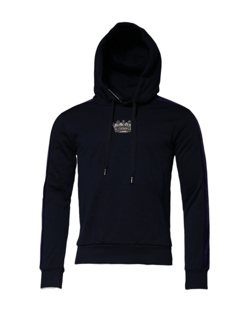Dolce & Gabbana Black Crown Cotton Hooded Sweatshirt Sweater