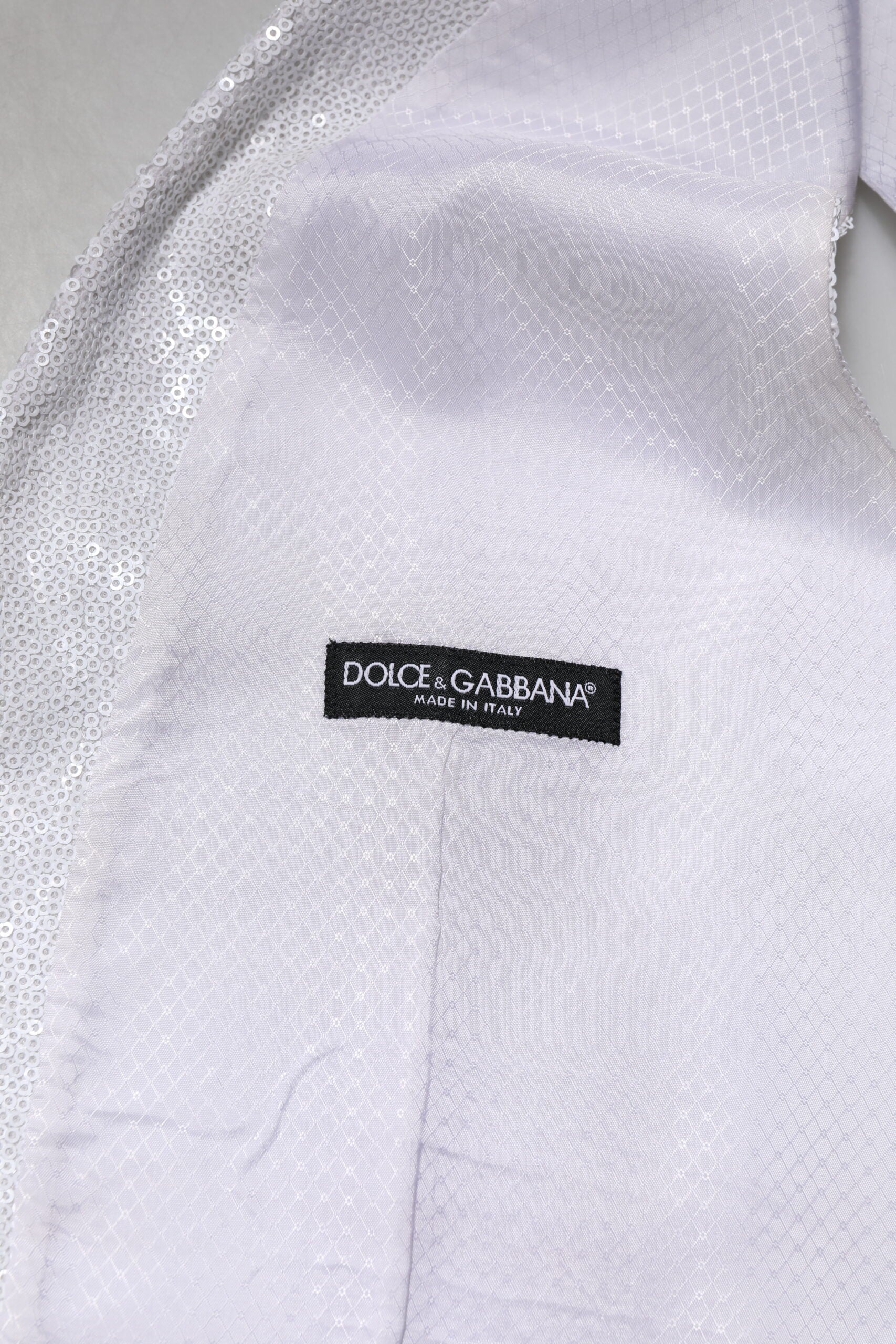 Dolce & Gabbana White Sequined Dress Formal Waistcoat Vest