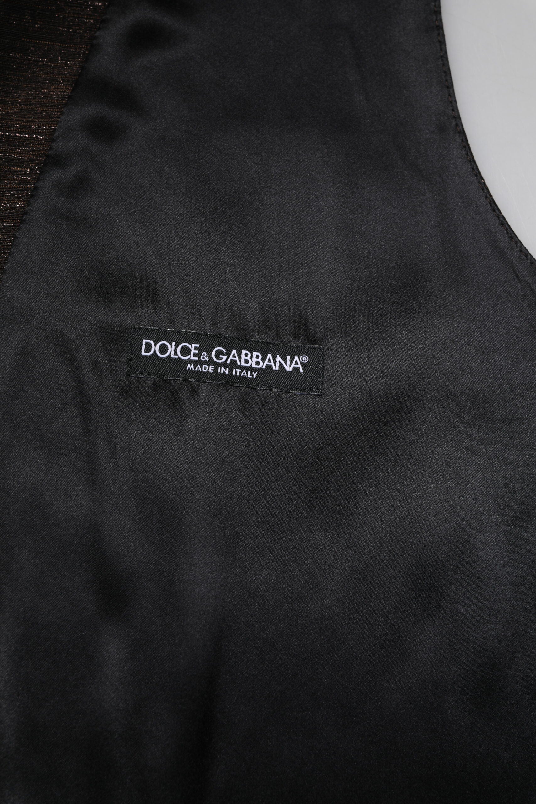 Dolce & Gabbana Dark Brown Dress Formal Men Waistcoat Vest