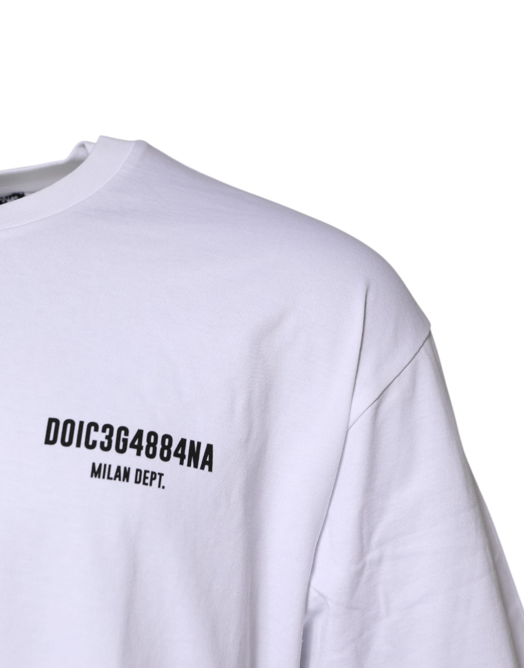 Dolce & Gabbana White Cotton Logo Print Crew Neck T-shirt
