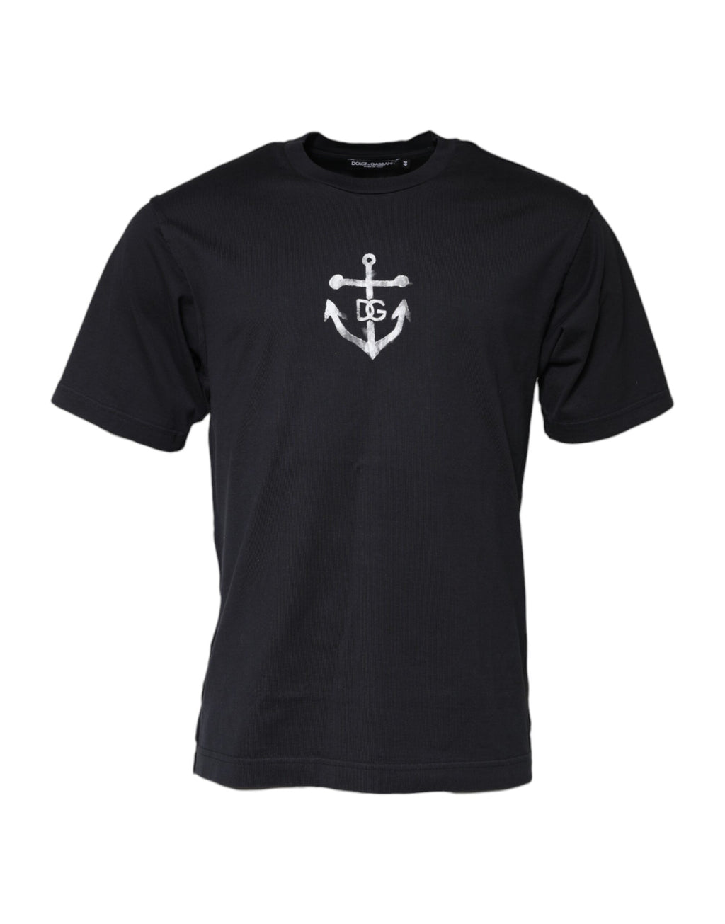 Dolce & Gabbana Black DG Anchor Print Crew Neck T-shirt