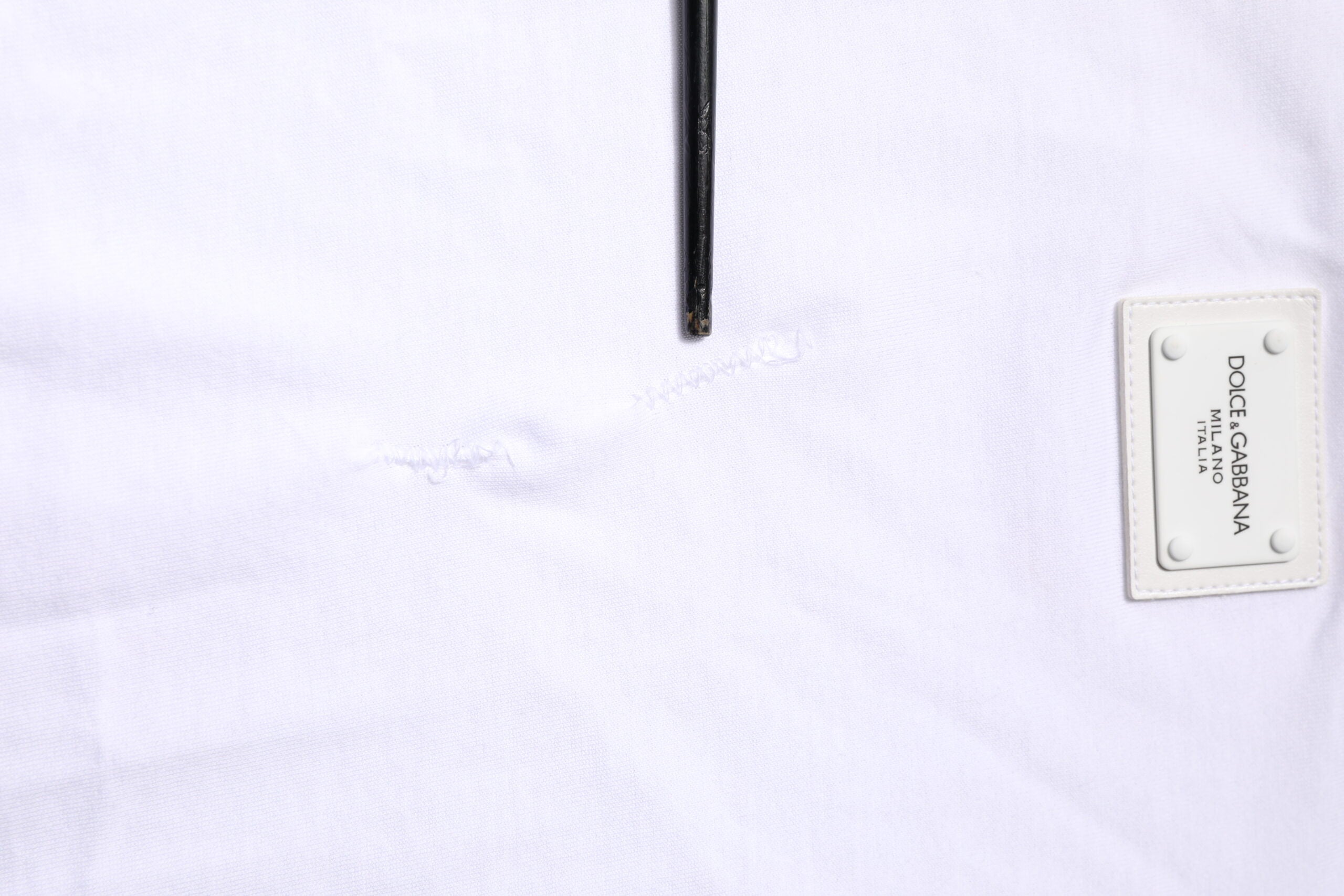 Dolce & Gabbana White Cotton Logo Plaque Round Neck T-shirt